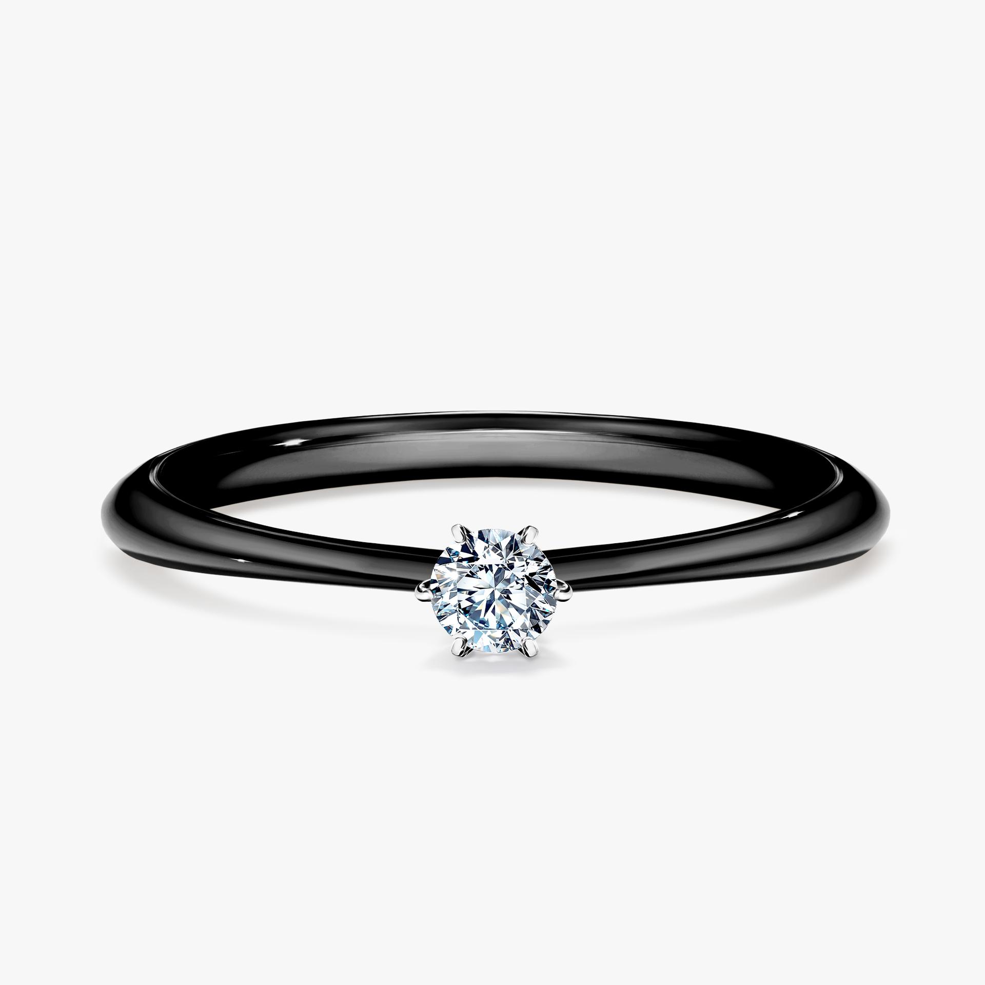 Pierscionek zareczynowy z diamentem 010 CT z czarnego zlota my love 01