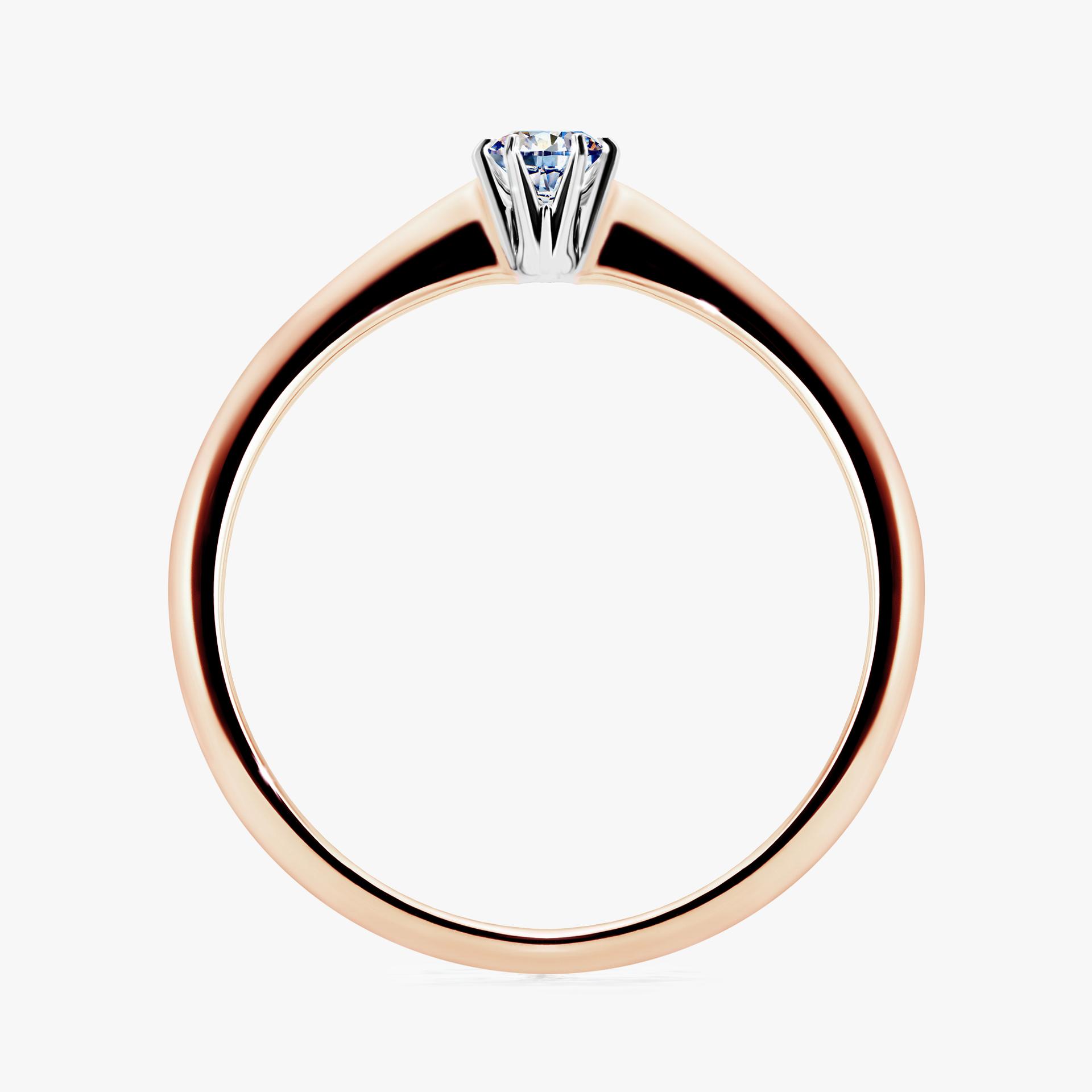 Pierscionek zareczynowy z diamentem 010 CT z rozowego zlota my love 02