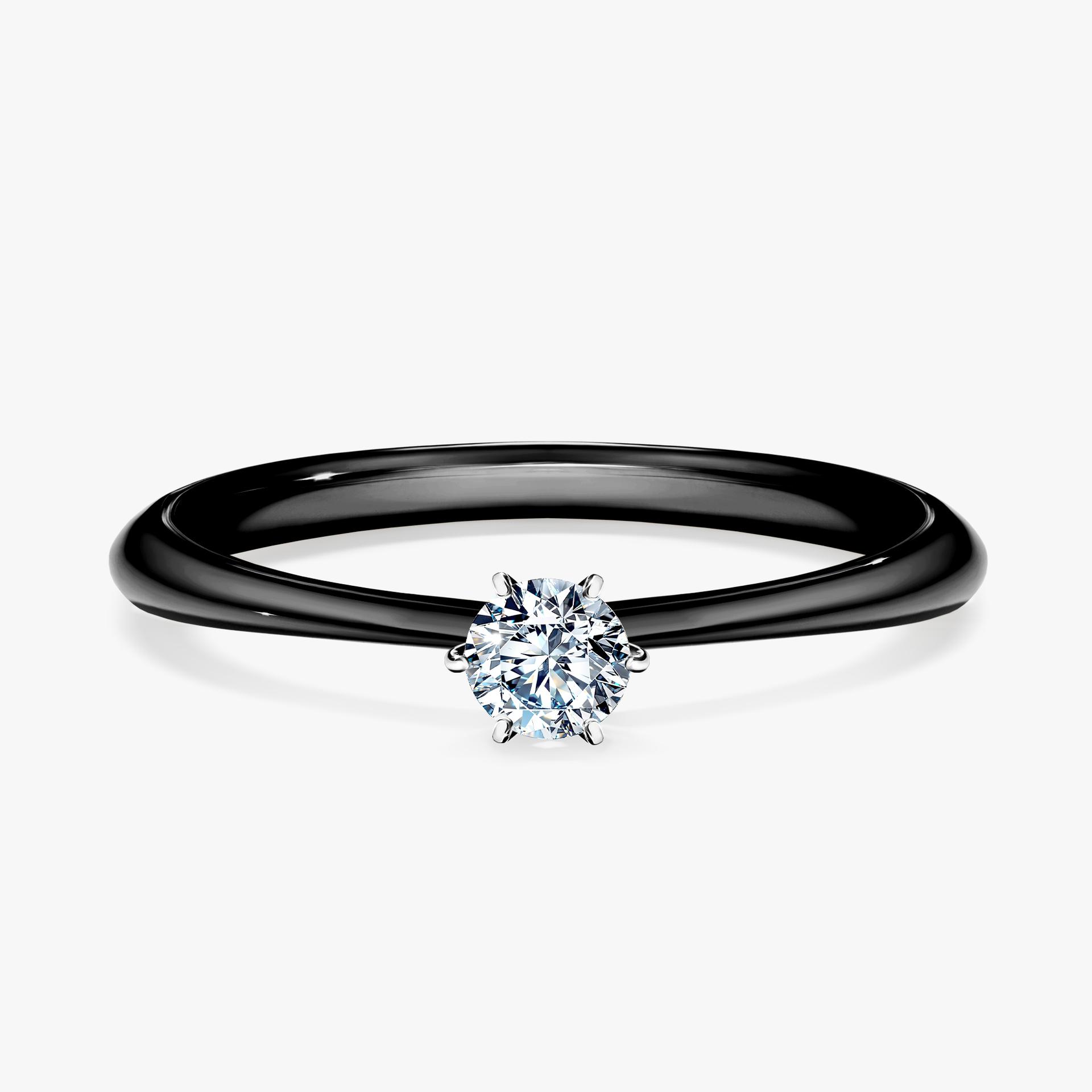 Pierscionek zareczynowy z diamentem 017 CT z czarnego zlota my love 01