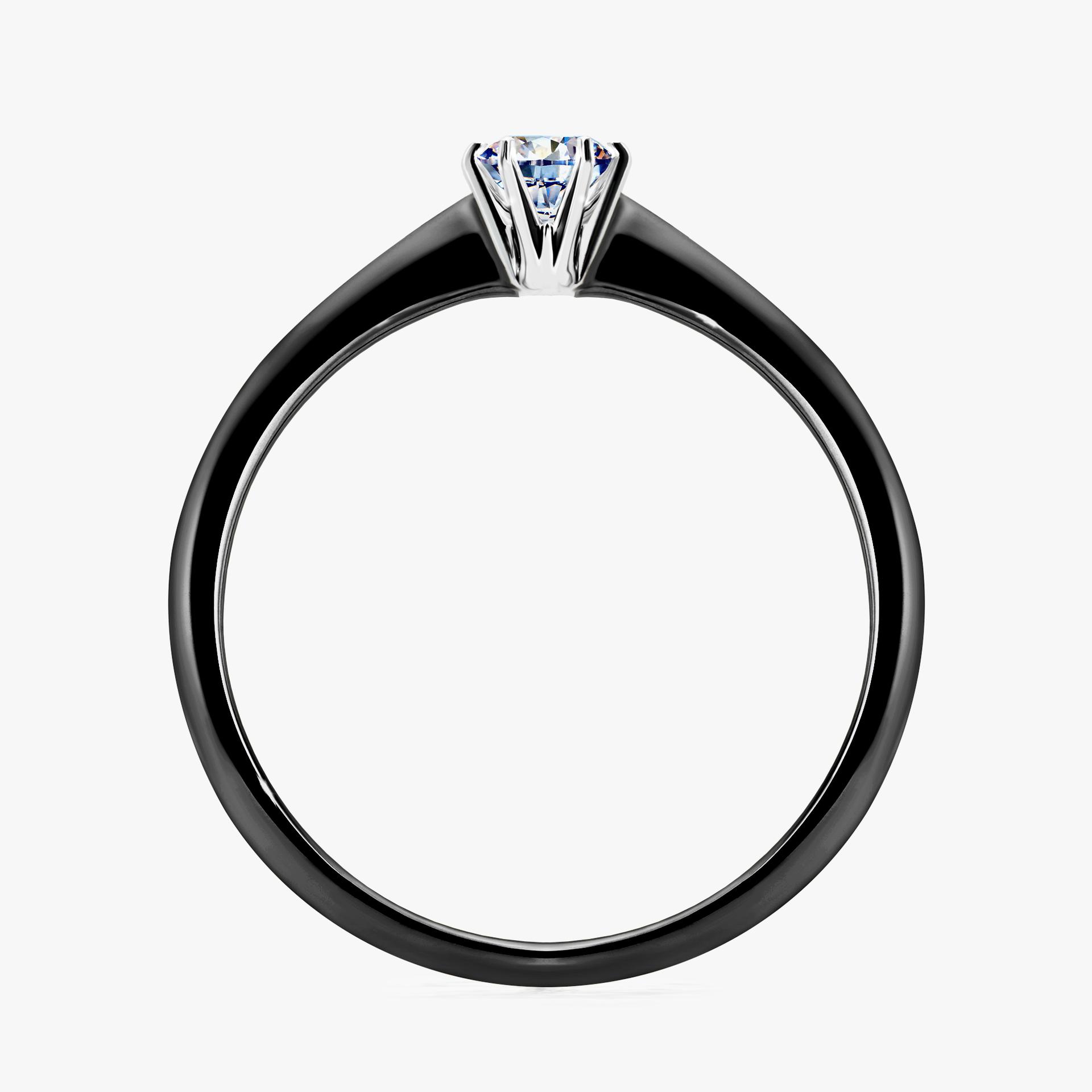 Pierscionek zareczynowy z diamentem 017 CT z czarnego zlota my love 02