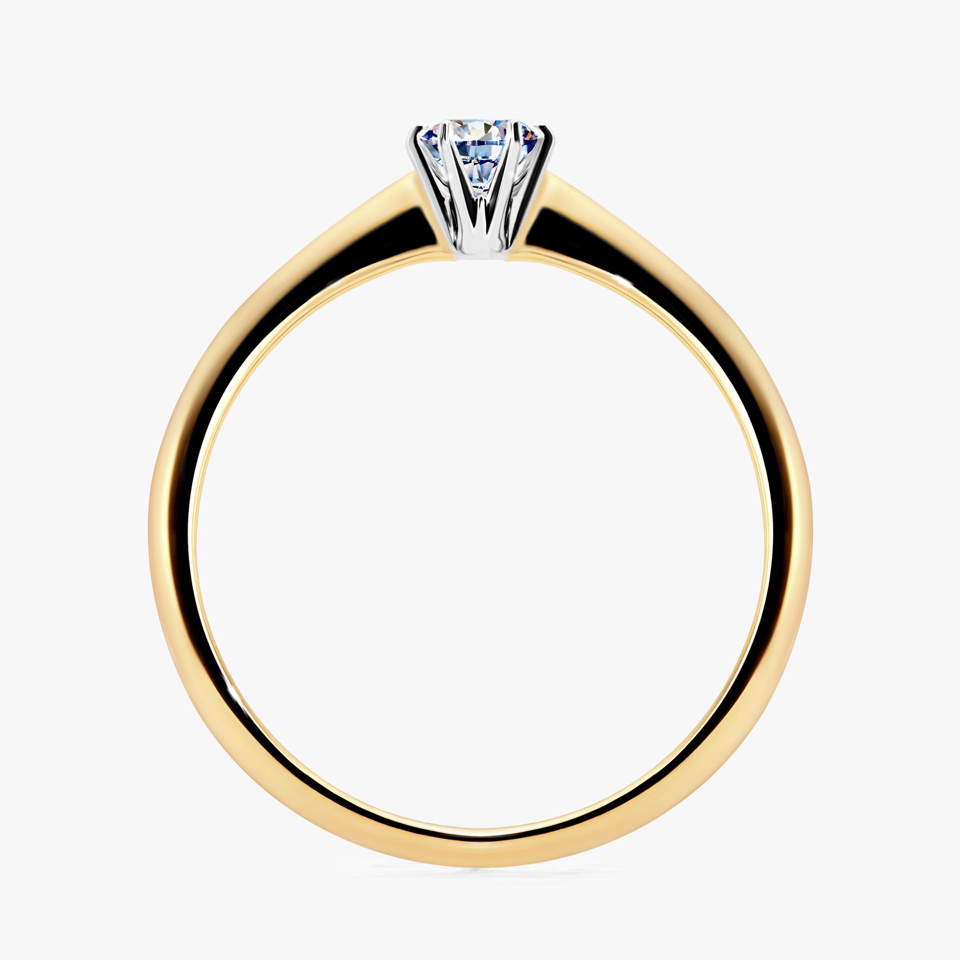 Pierscionek zareczynowy z diamentem 017 CT z zoltego zlota my love 02