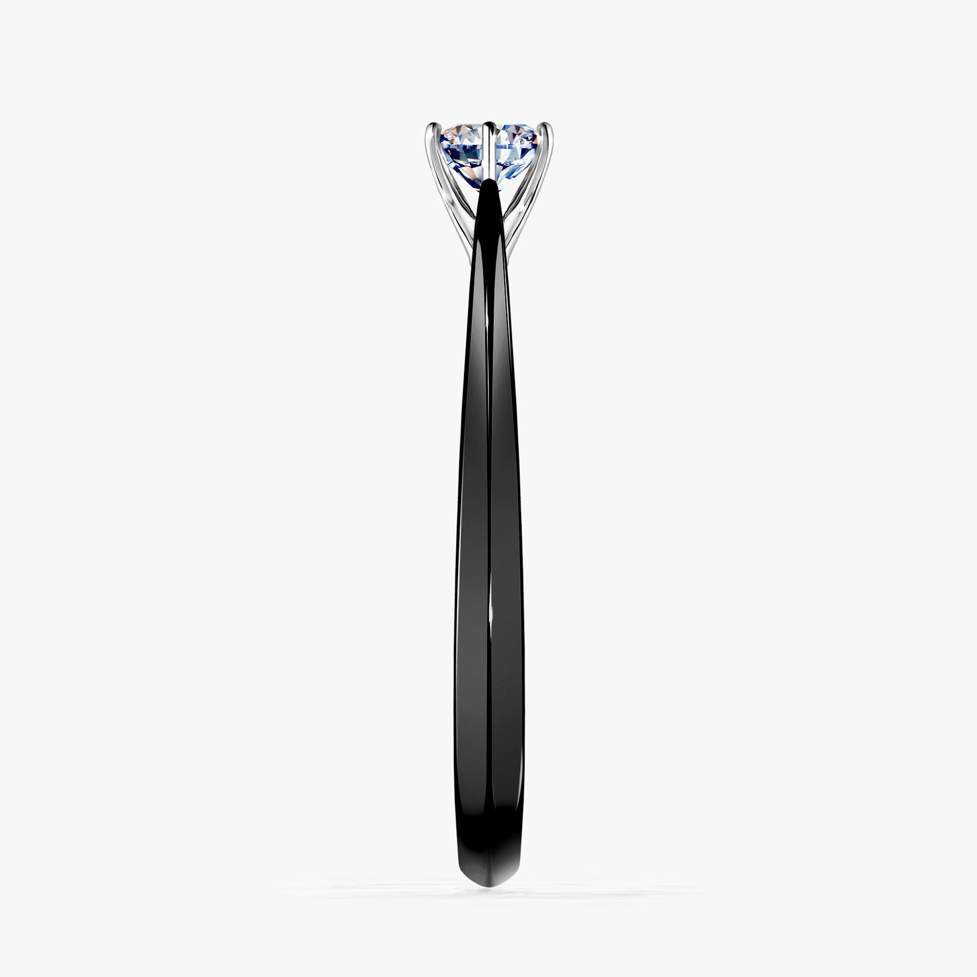 Pierscionek zareczynowy z diamentem 025 CT z czarnego zlota my love 03