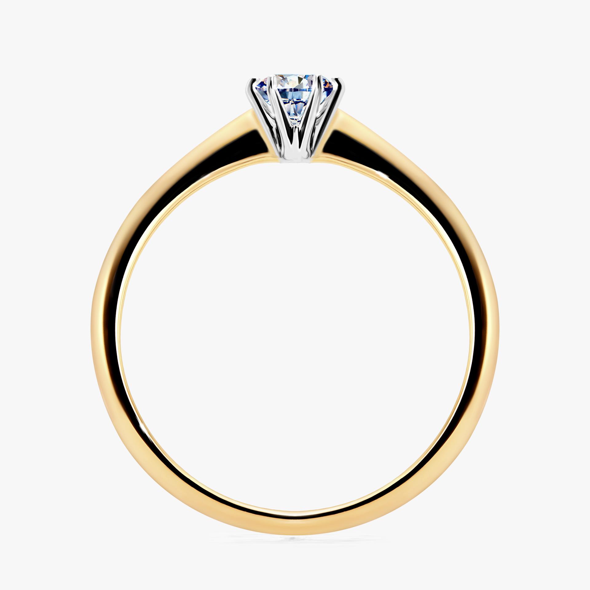 Pierscionek zareczynowy z diamentem 025 CT z zoltego zlota my love 02