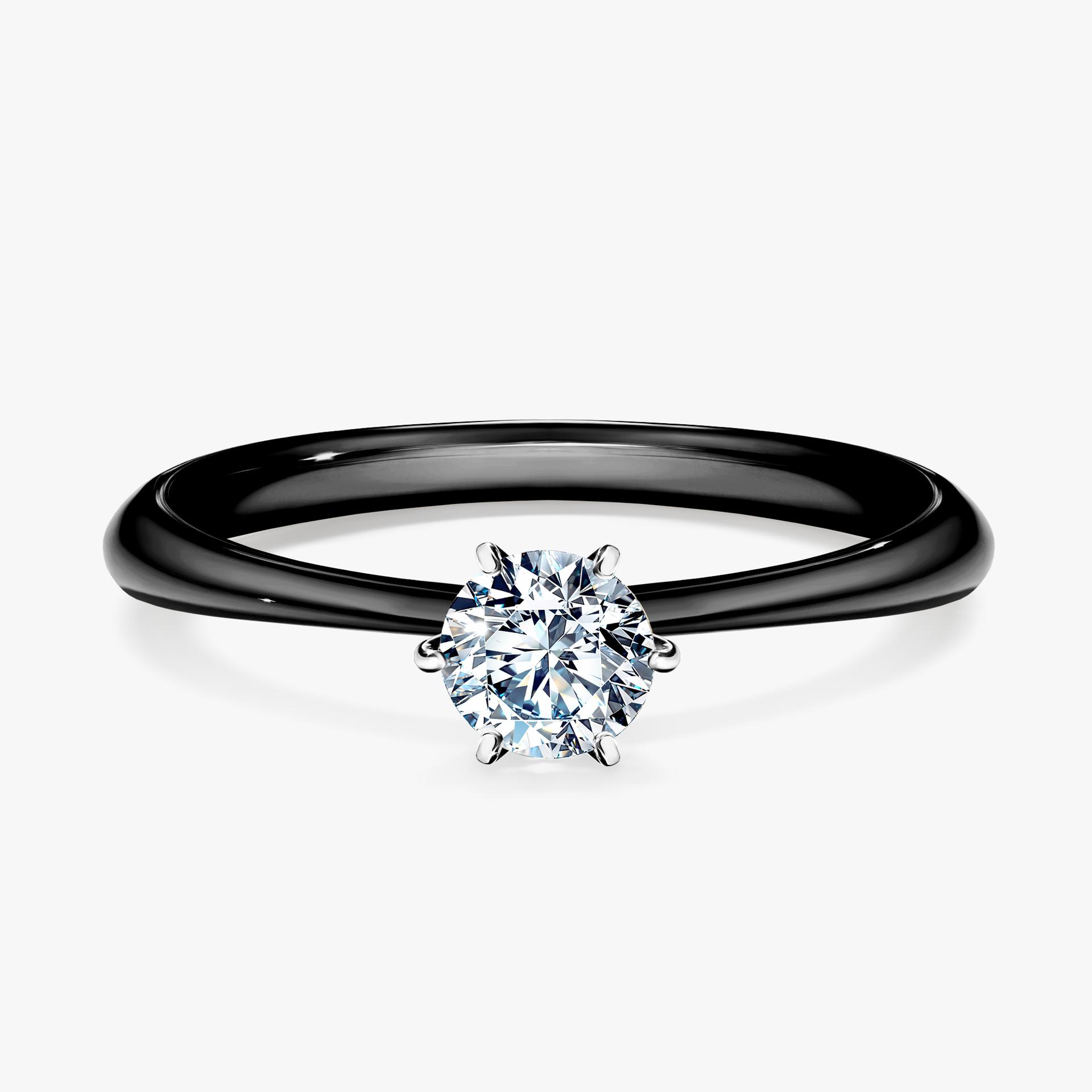 Pierscionek zareczynowy z diamentem 030 CT z czarnego zlota my love 01