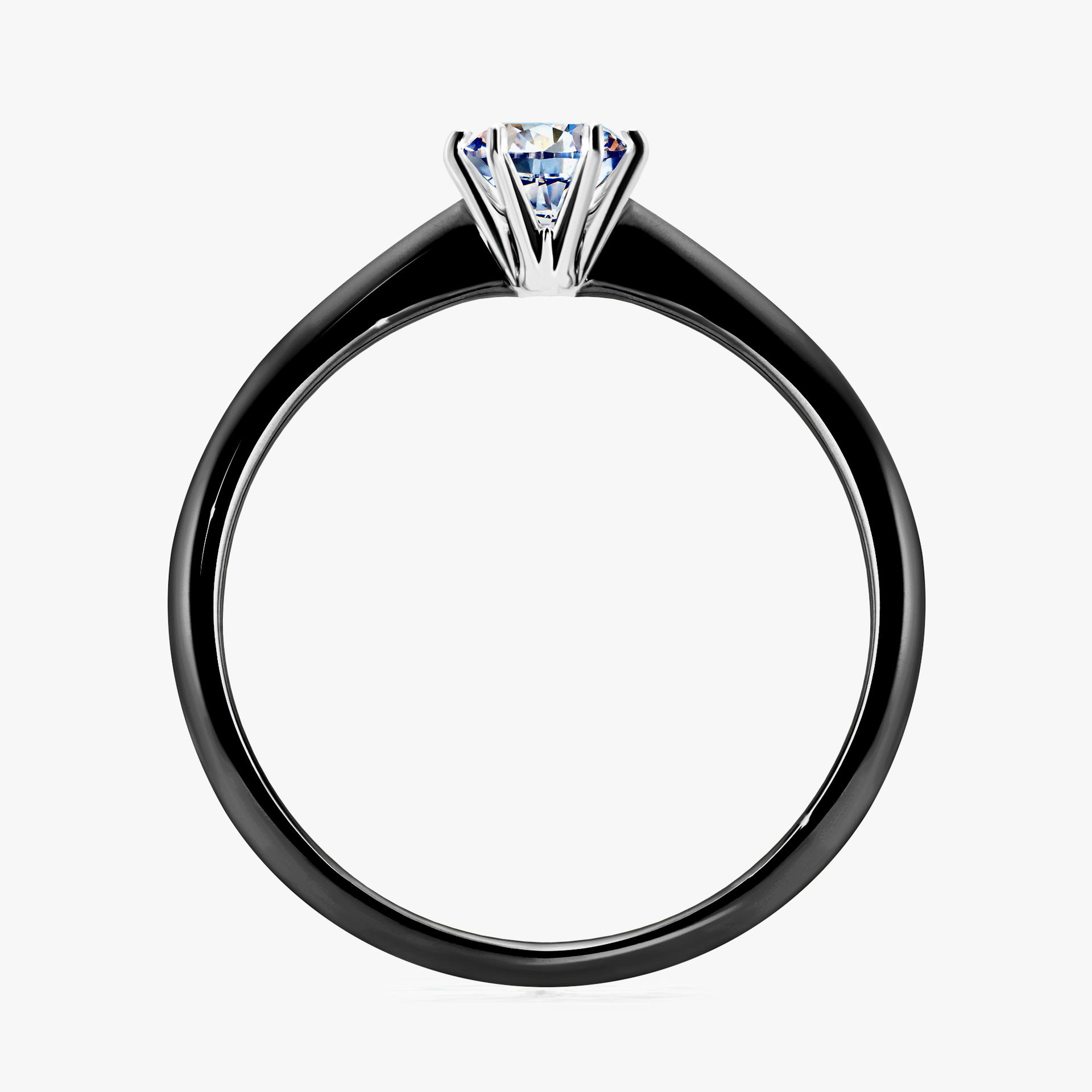Pierscionek zareczynowy z diamentem 030 CT z czarnego zlota my love 02