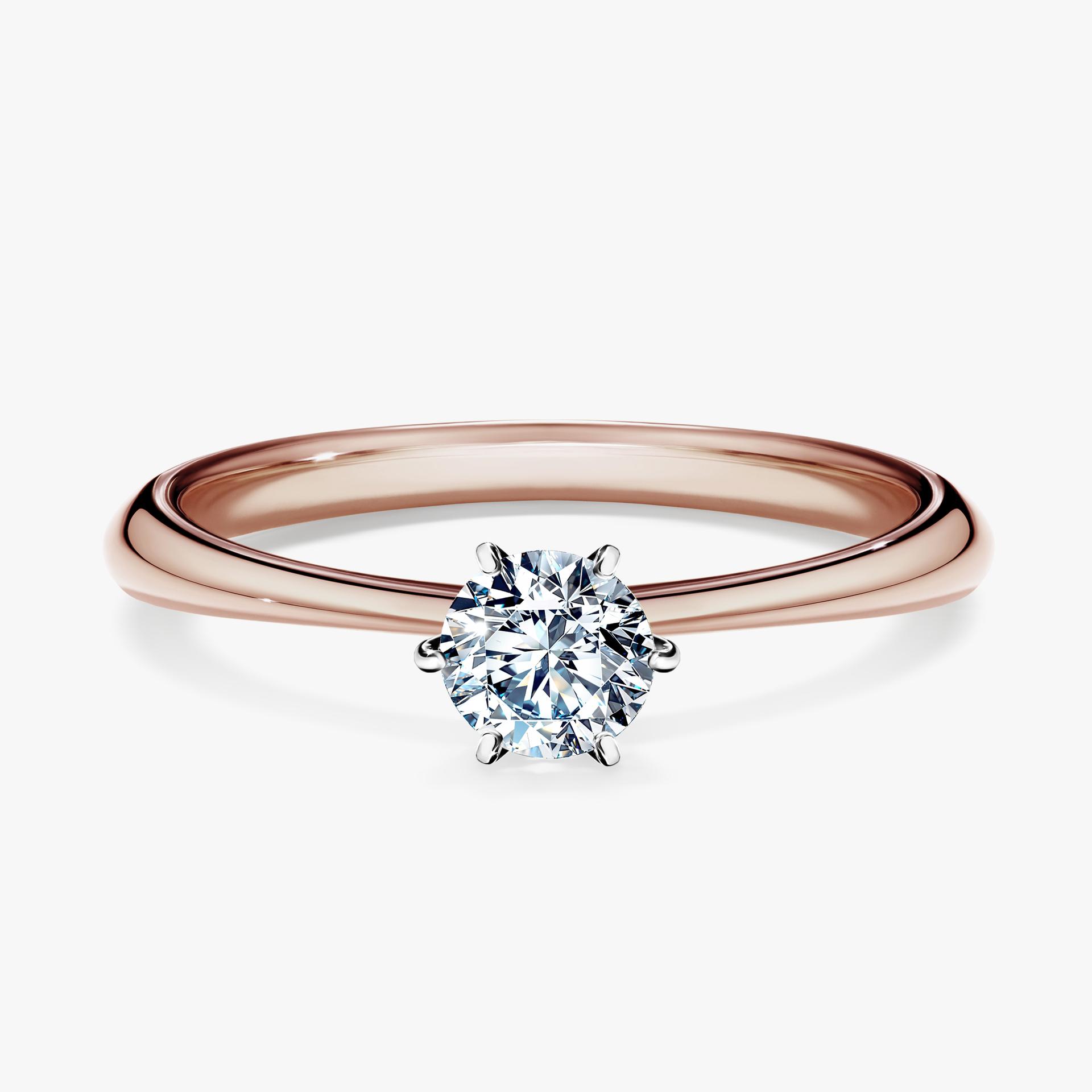 Pierscionek zareczynowy z diamentem 030 CT z rozowego zlota my love 01