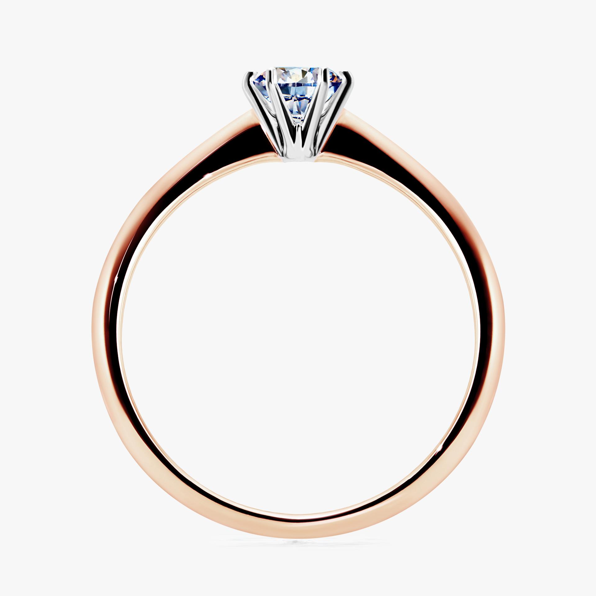 Pierscionek zareczynowy z diamentem 030 CT z rozowego zlota my love 02