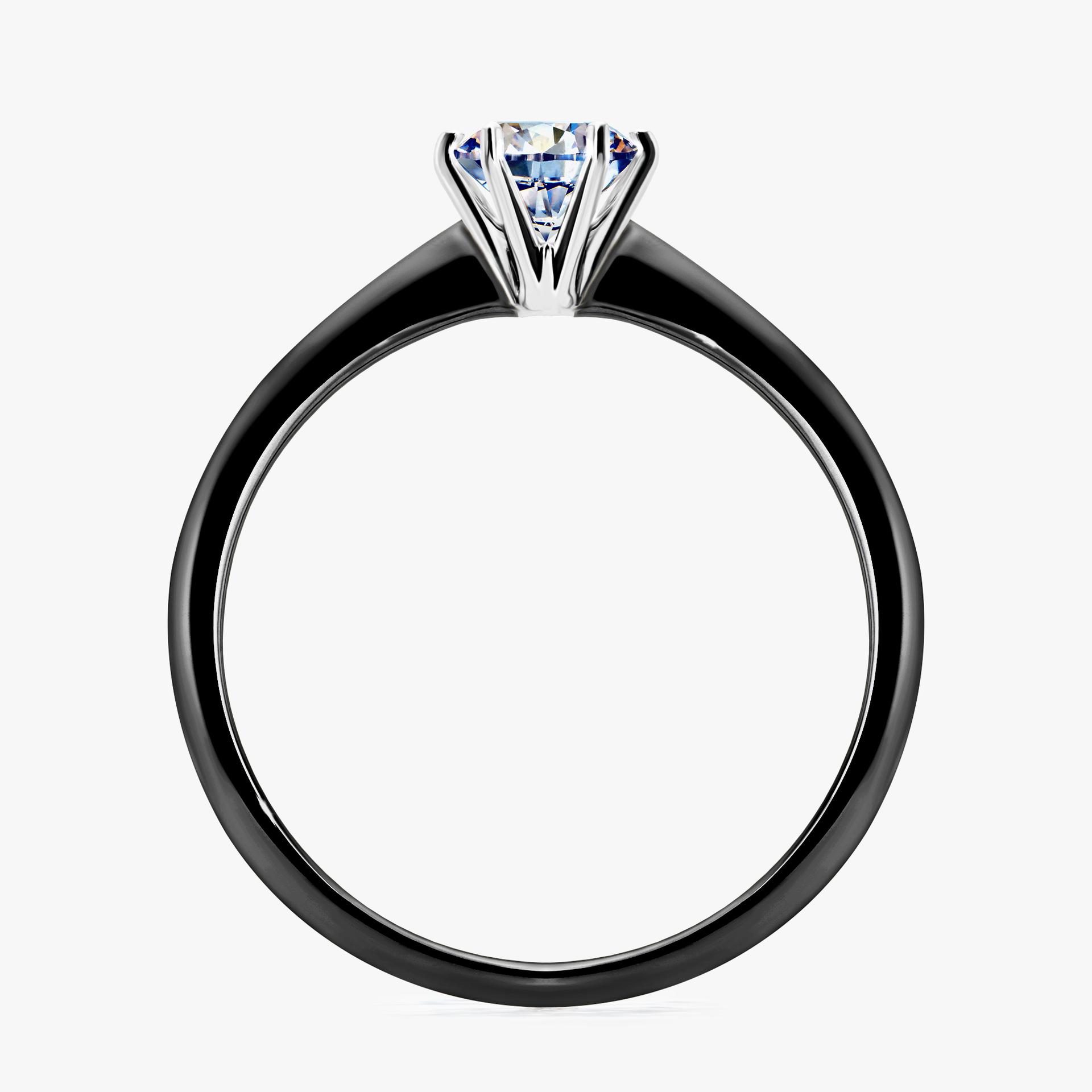 Pierscionek zareczynowy z diamentem 050 CT z czarnego zlota my love 02