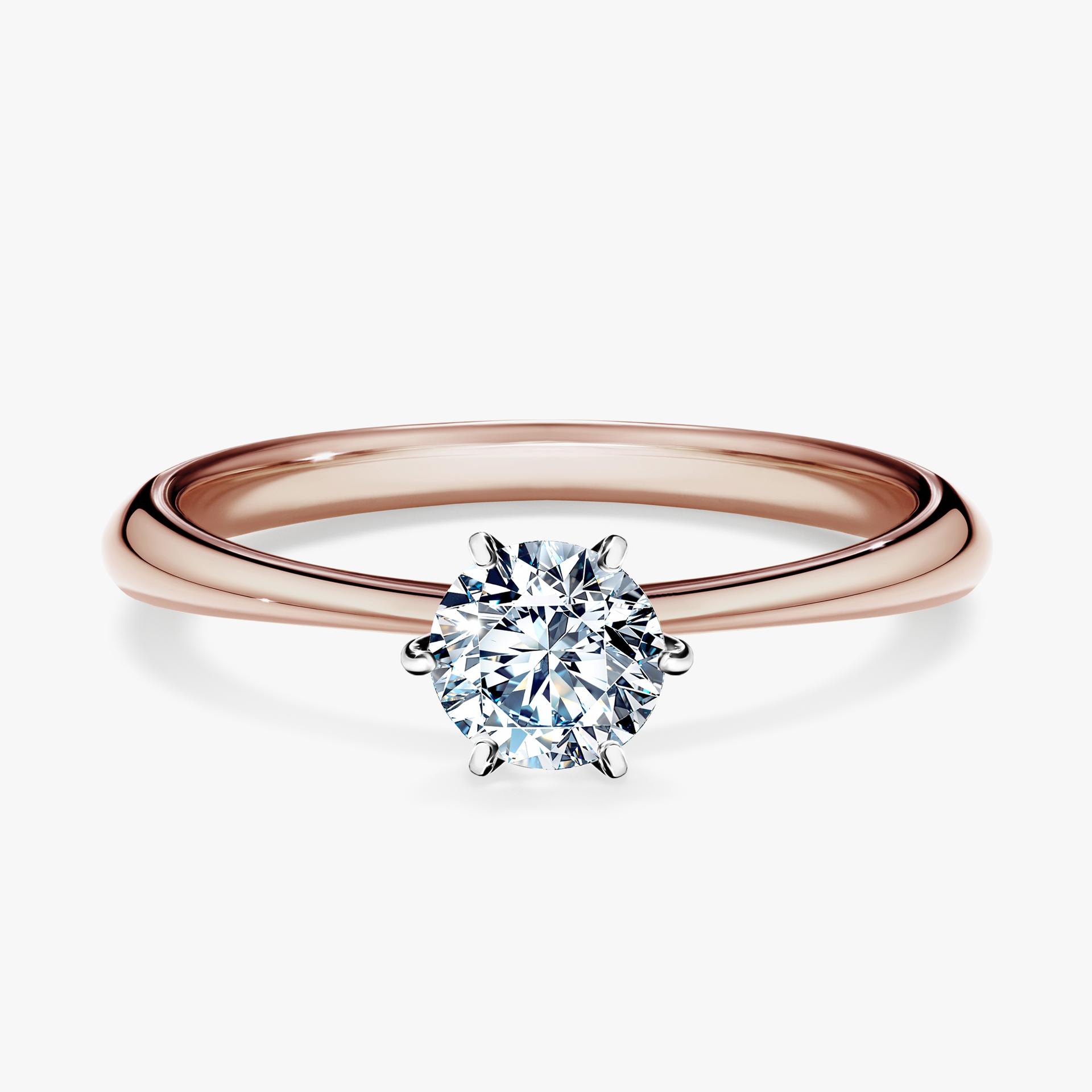 Pierscionek zareczynowy z diamentem 050 CT z rozowego zlota my love 01