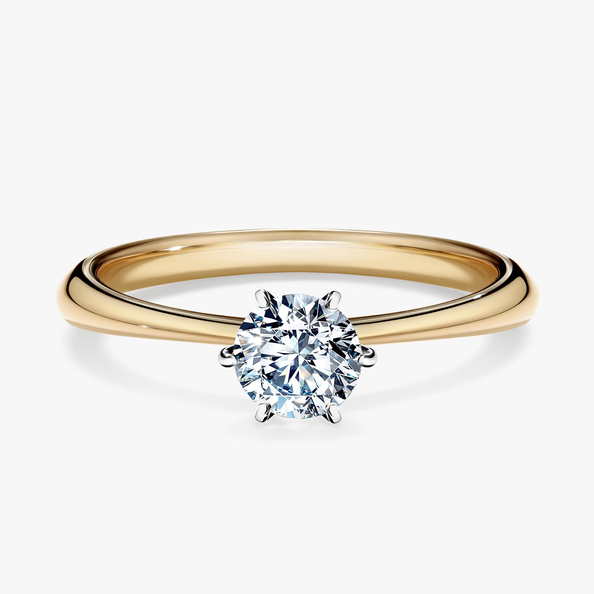 Pierscionek zareczynowy z diamentem 050 CT z zoltego zlota my love 01