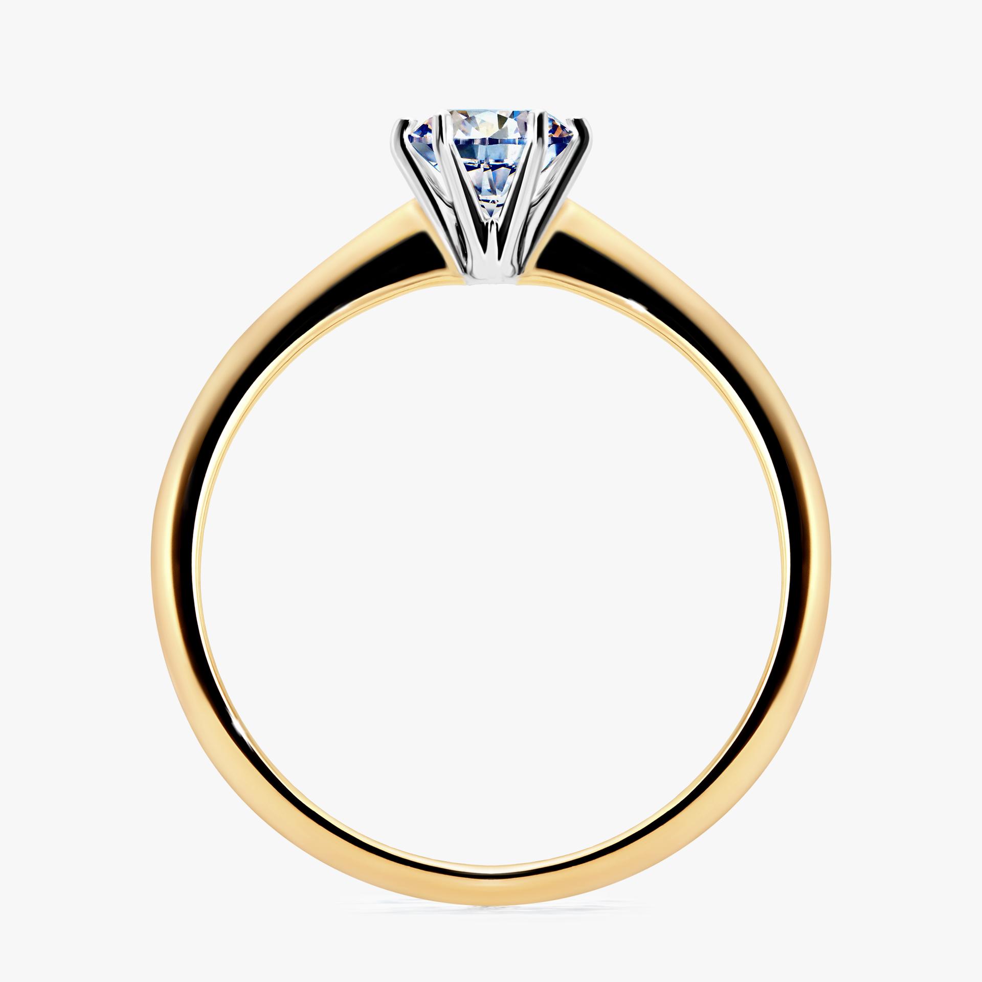 Pierscionek zareczynowy z diamentem 050 CT z zoltego zlota my love 02