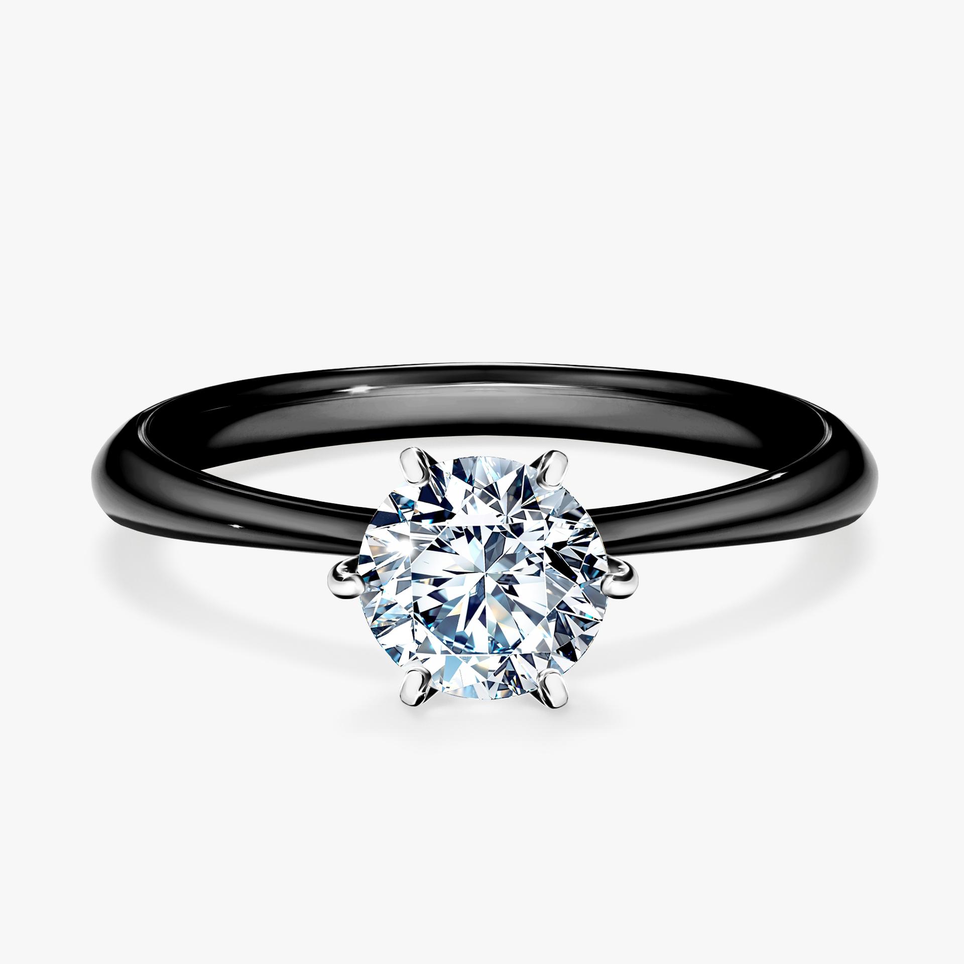 Pierscionek zareczynowy z diamentem 080 CT z czarnego zlota my love 01