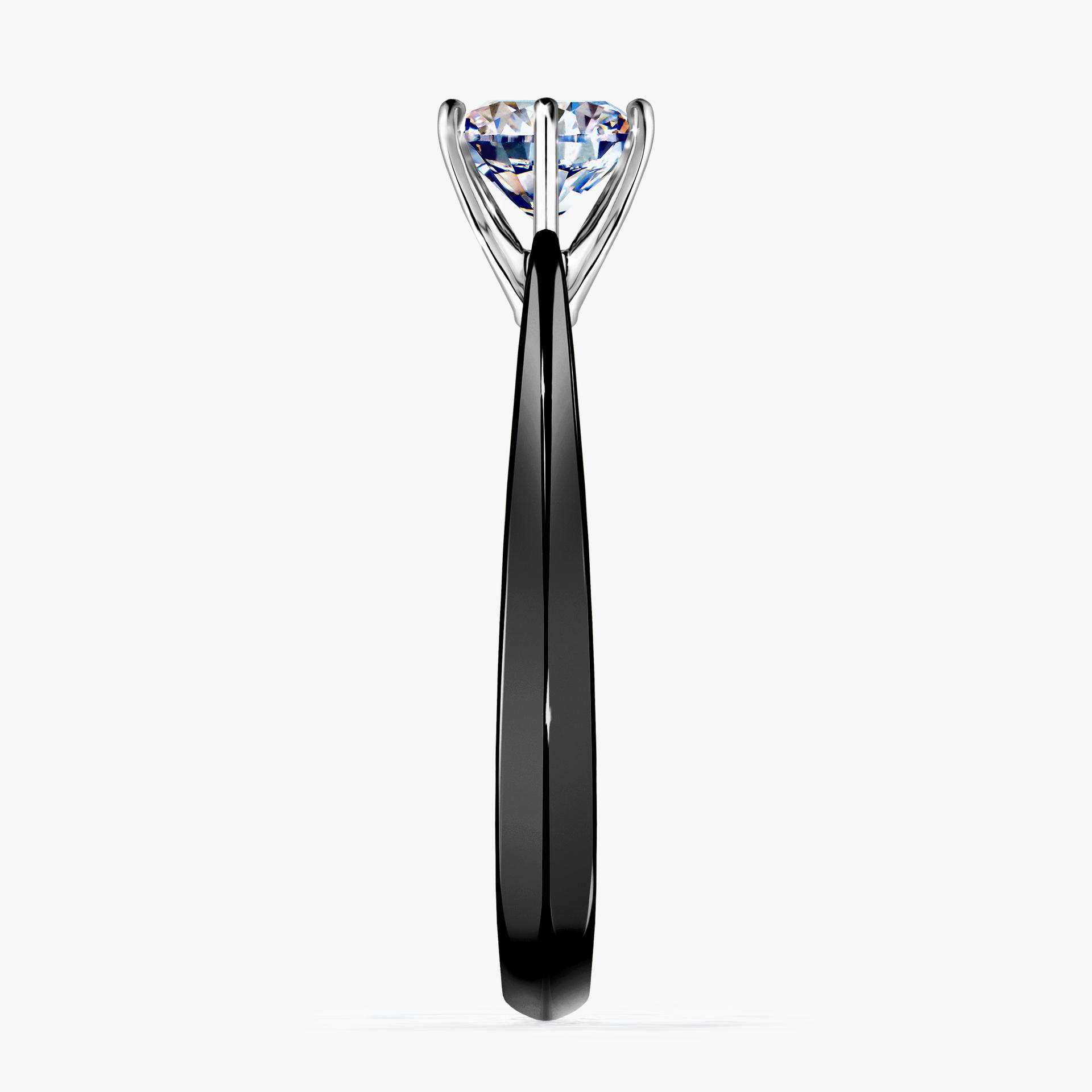 Pierscionek zareczynowy z diamentem 080 CT z czarnego zlota my love 03