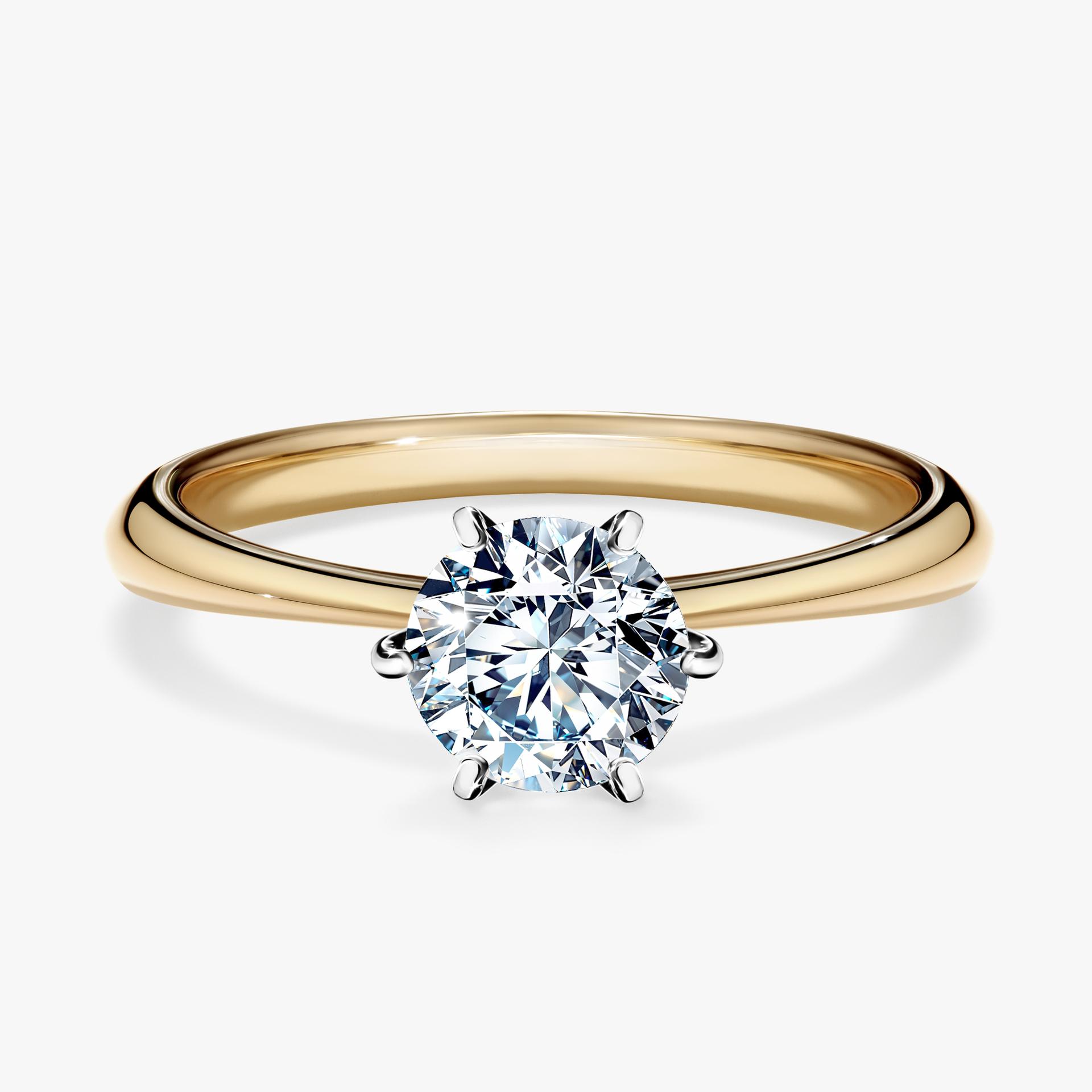 Pierscionek zareczynowy z diamentem 080 CT z zoltego zlota my love 01