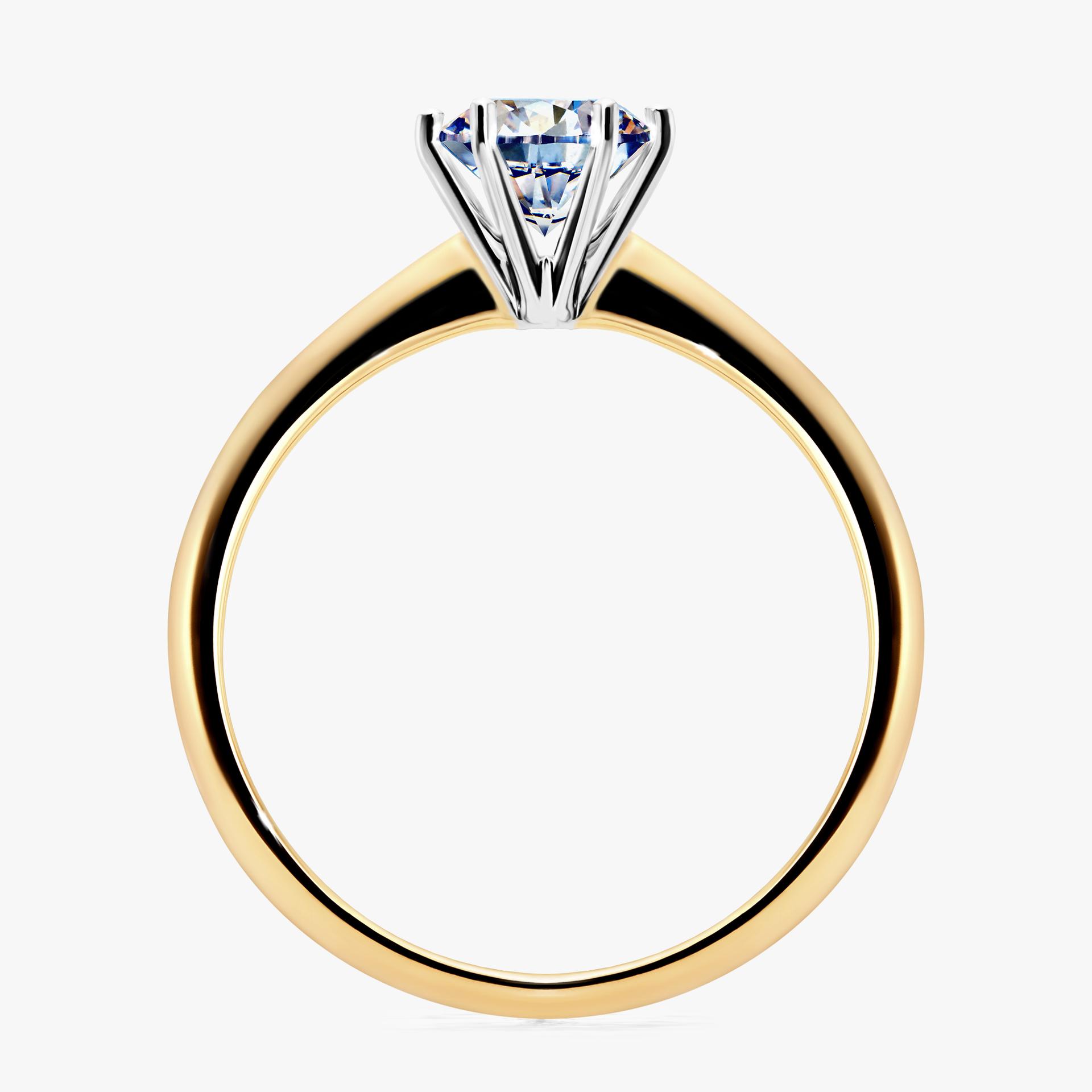 Pierscionek zareczynowy z diamentem 080 CT z zoltego zlota my love 02