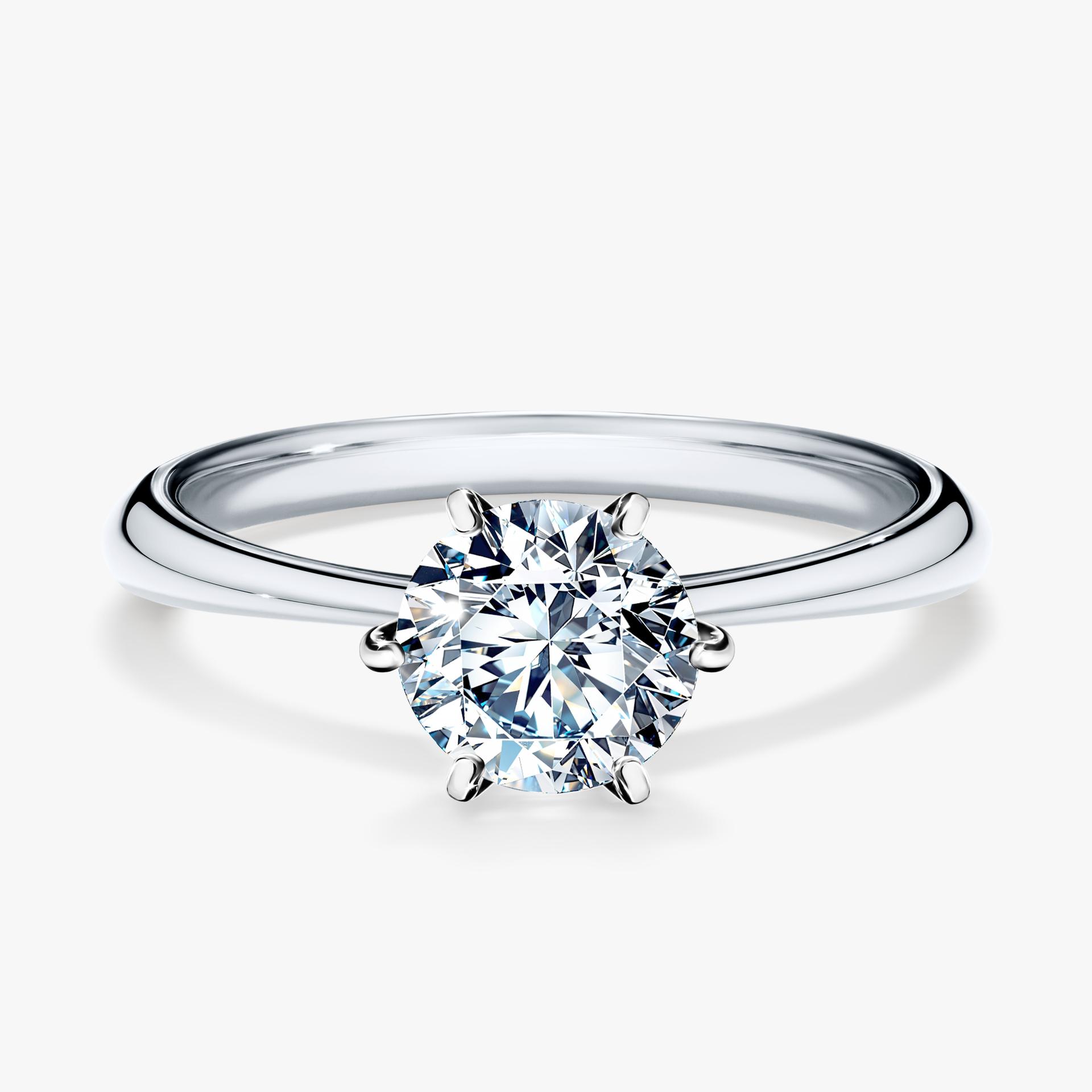Pierscionek zareczynowy z diamentem 100 CT z bialego zlota my love 01