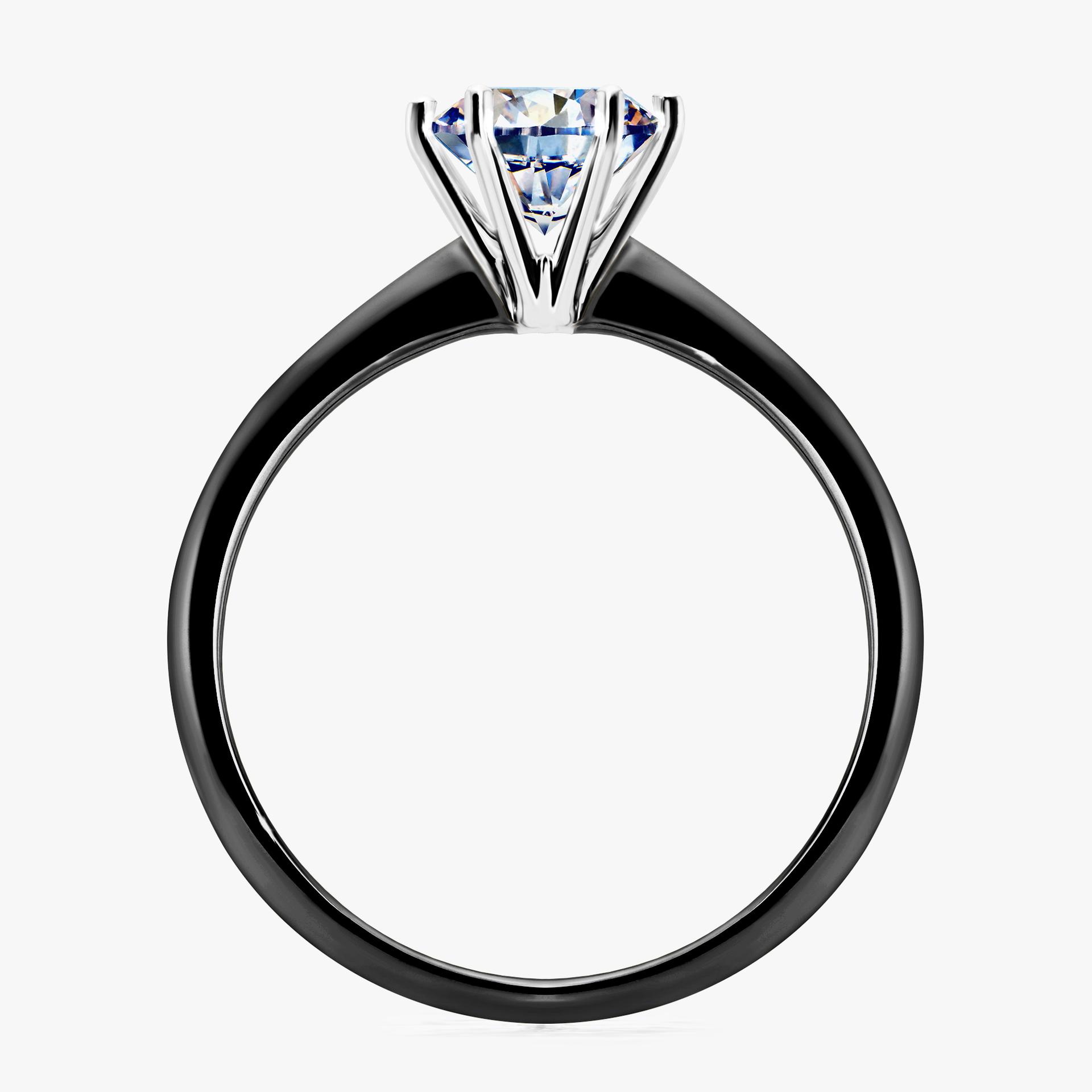 Pierscionek zareczynowy z diamentem 100 CT z czarnego zlota my love 02
