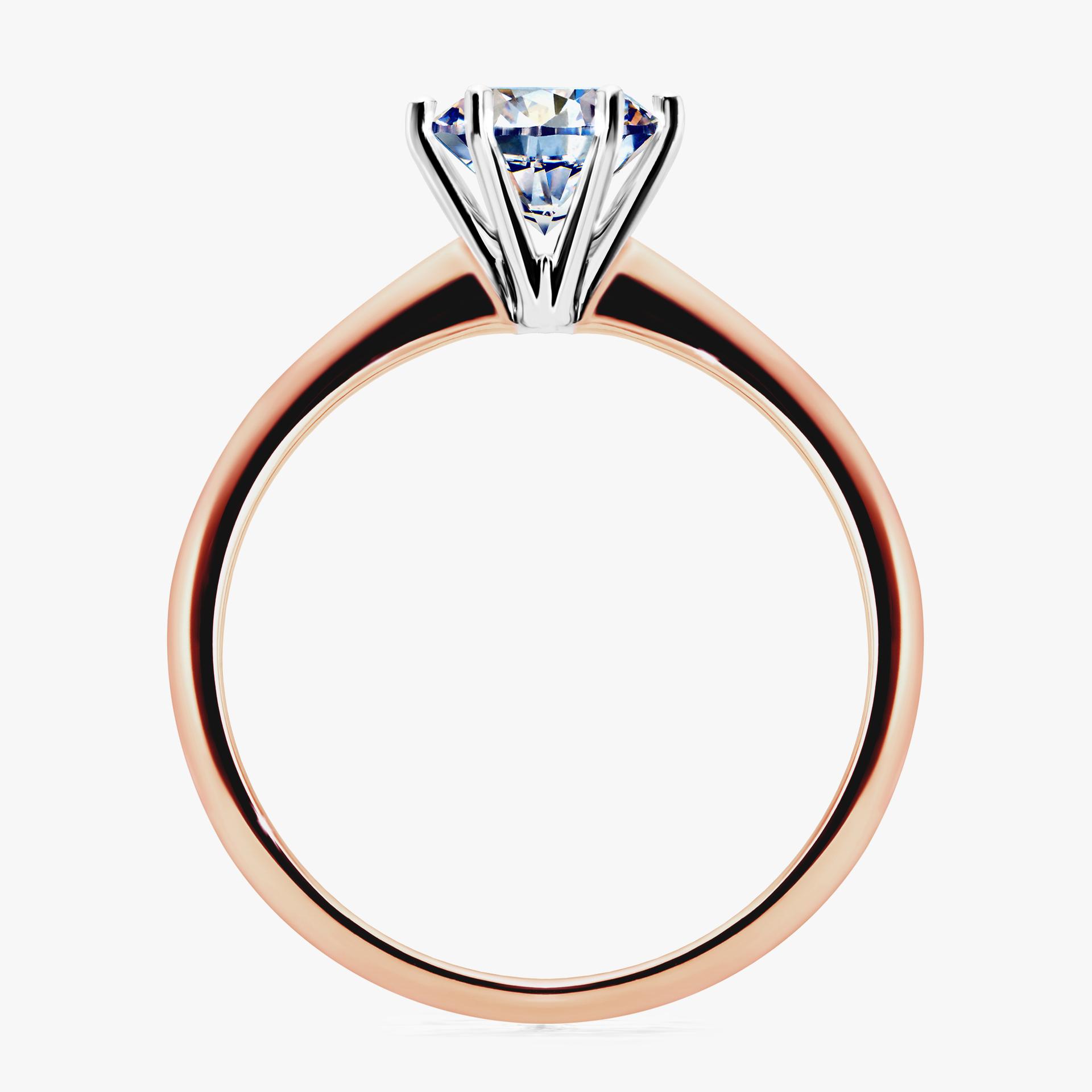 Pierscionek zareczynowy z diamentem 100 CT z rozowego zlota my love 02