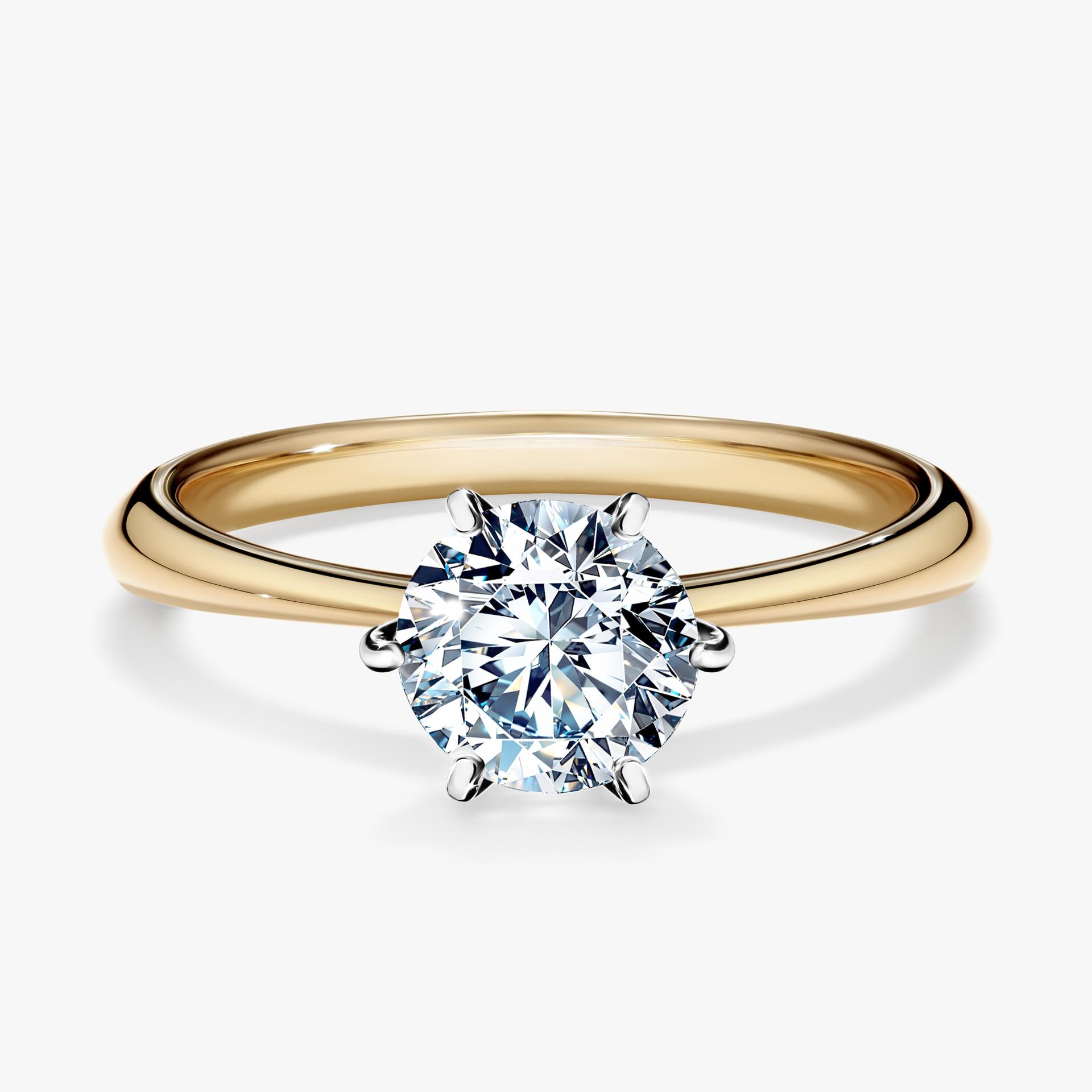 Pierscionek zareczynowy z diamentem 100 CT z zoltego zlota my love 01