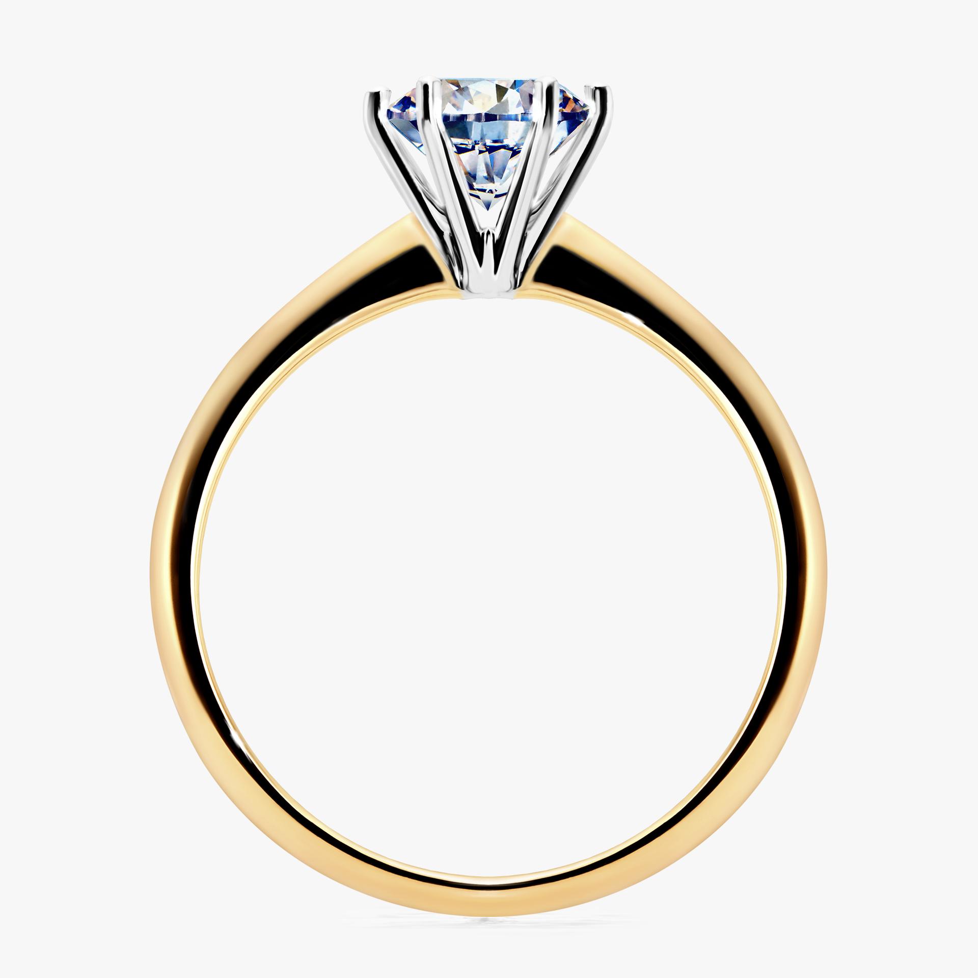 Pierscionek zareczynowy z diamentem 100 CT z zoltego zlota my love 02