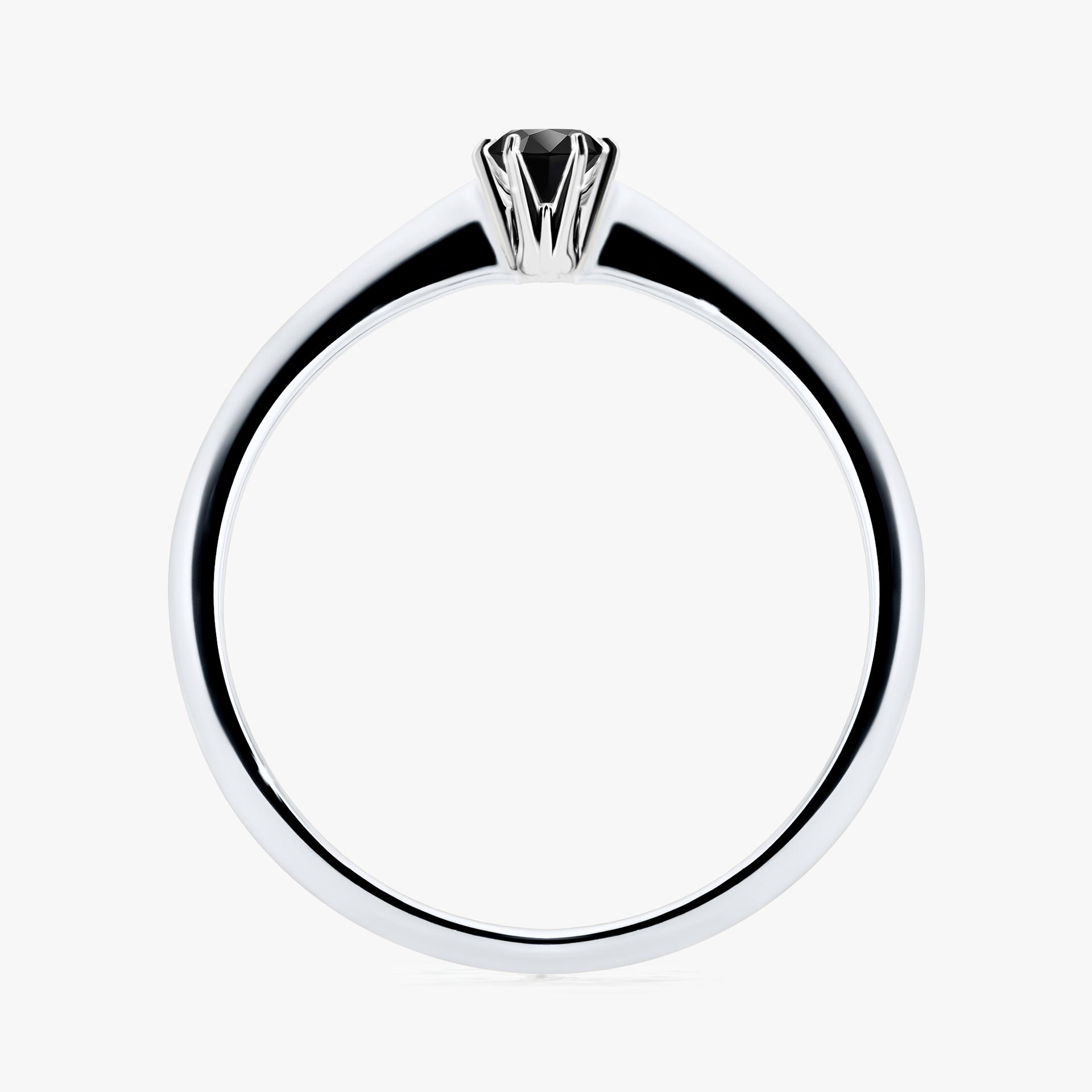 Pierscionek zareczynowy z diamentem czarny 010 CT z bialego zlota my love 02