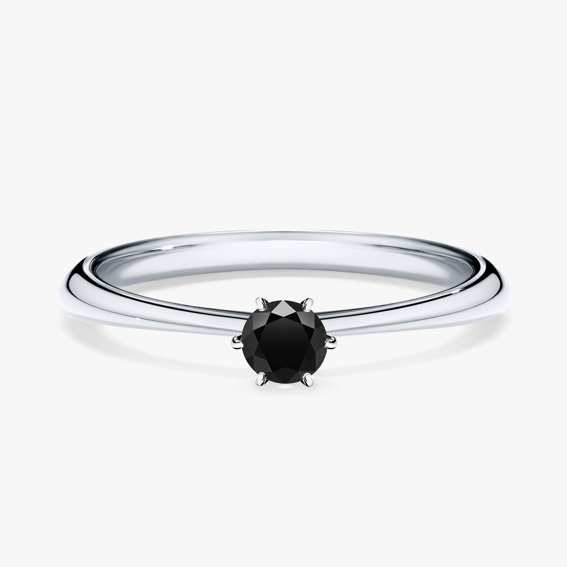 Pierscionek zareczynowy z diamentem czarny 017 CT z bialego zlota my love 01