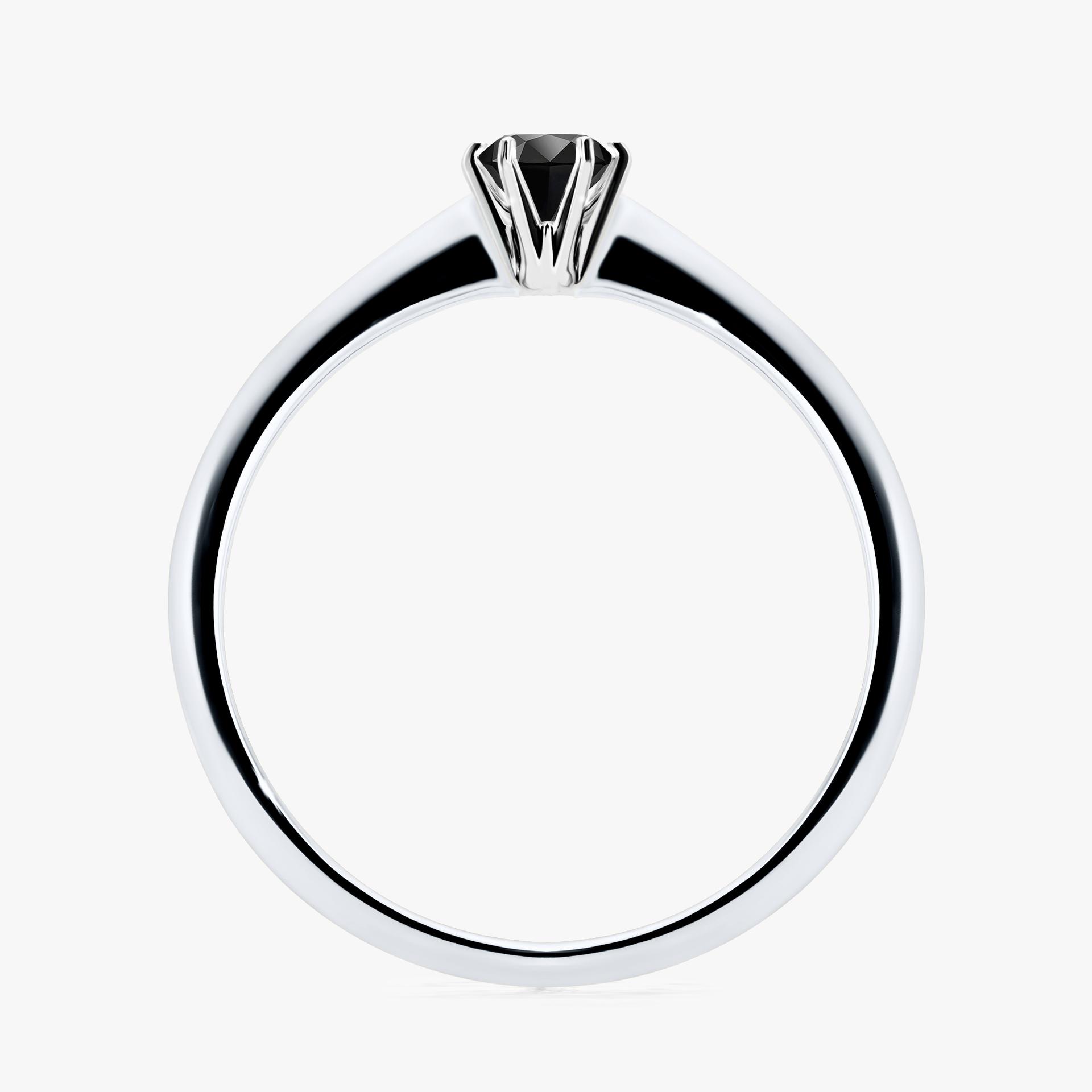 Pierscionek zareczynowy z diamentem czarny 017 CT z bialego zlota my love 02