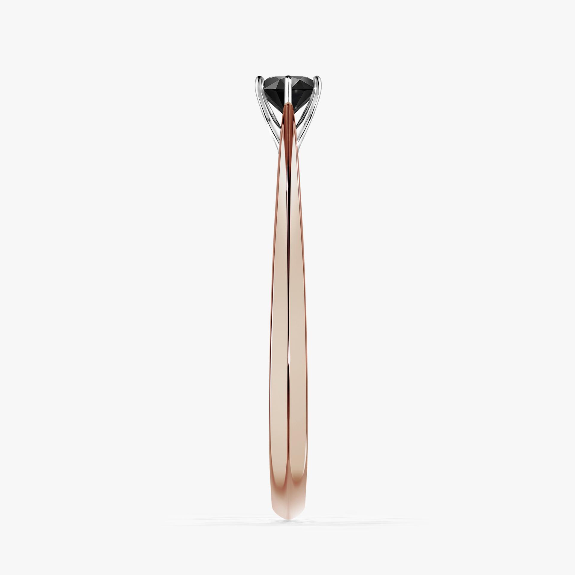Pierscionek zareczynowy z diamentem czarny 017 CT z rozowego zlota my love 03