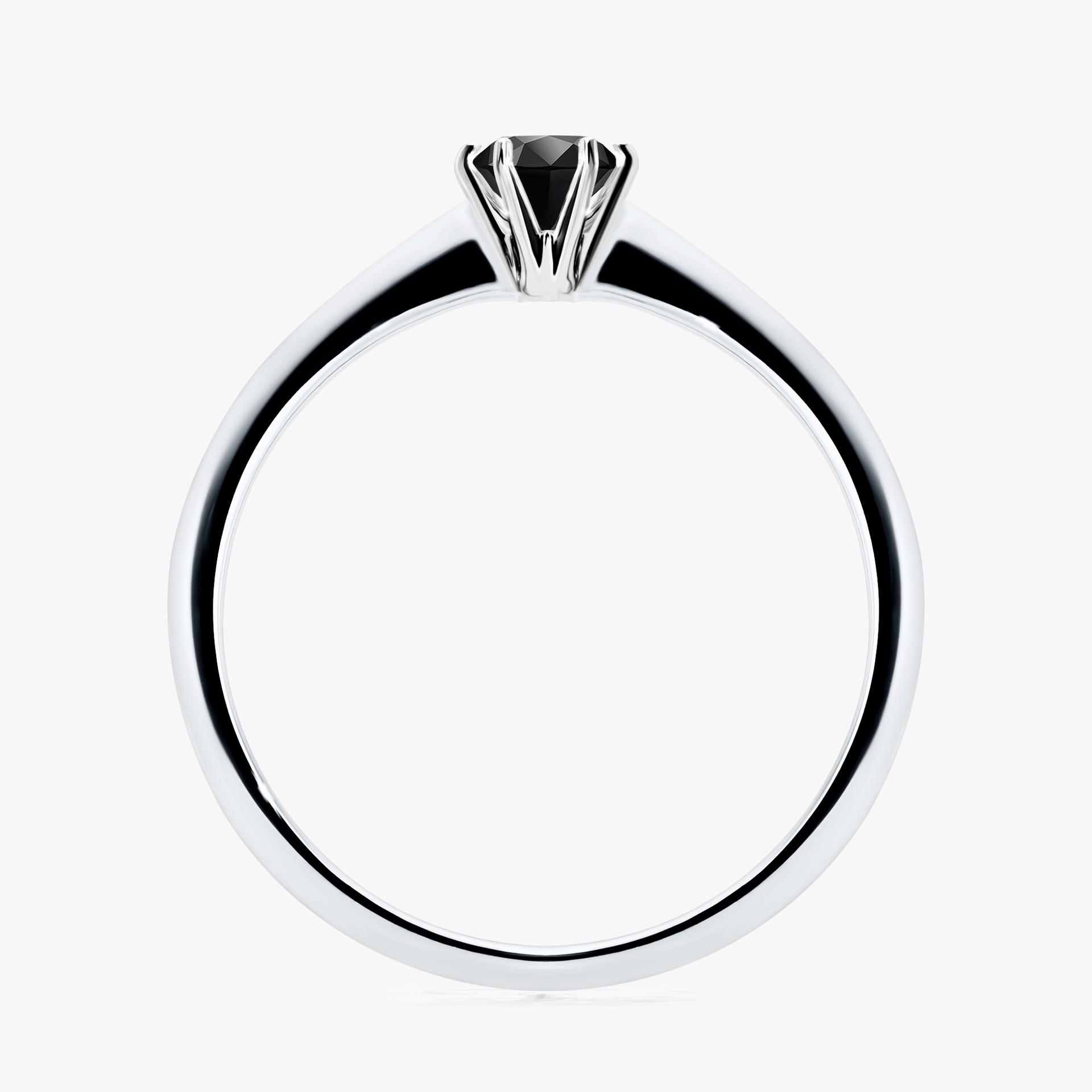 Pierscionek zareczynowy z diamentem czarny 025 CT z bialego zlota my love 02