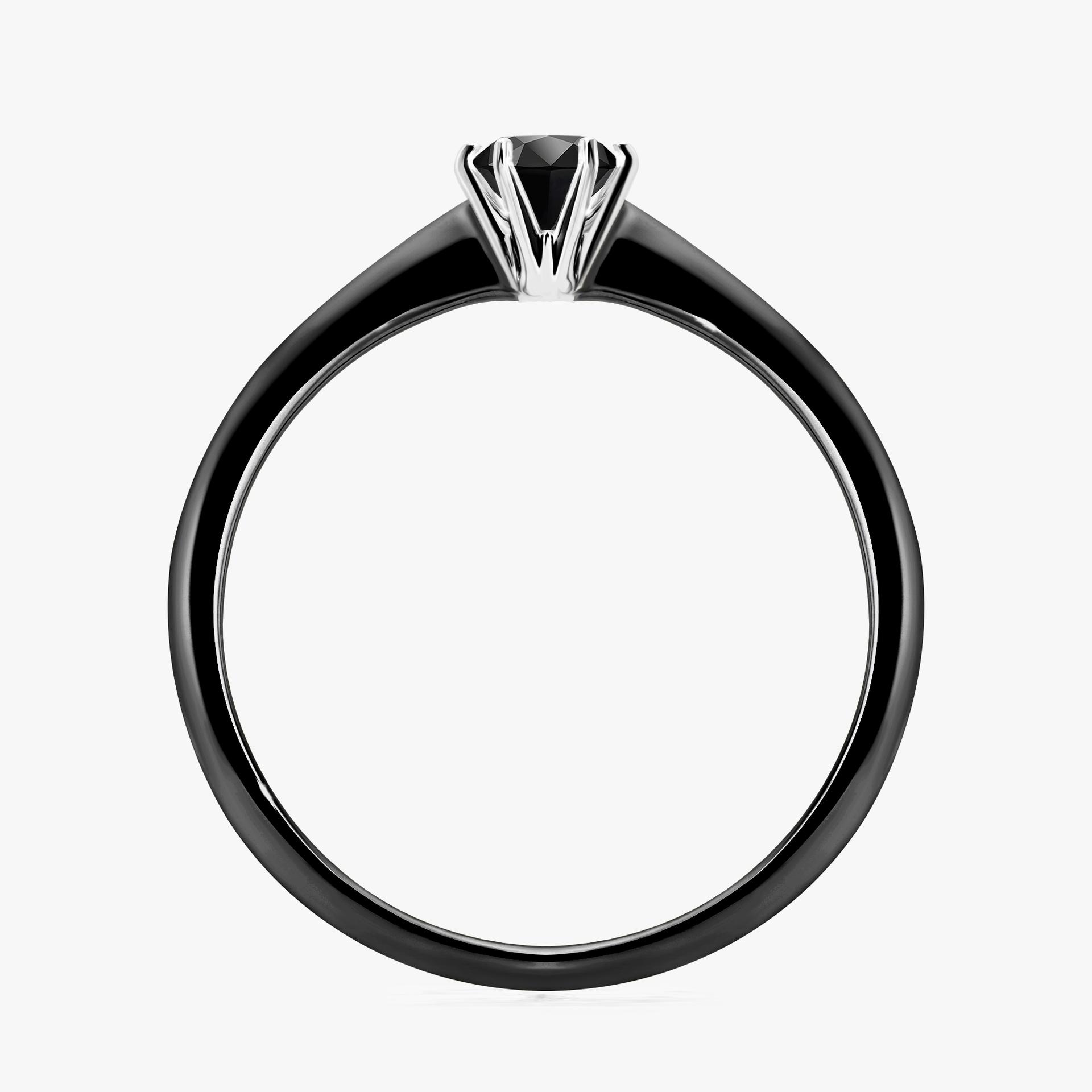 Pierscionek zareczynowy z diamentem czarny 025 CT z czarnego zlota my love 02