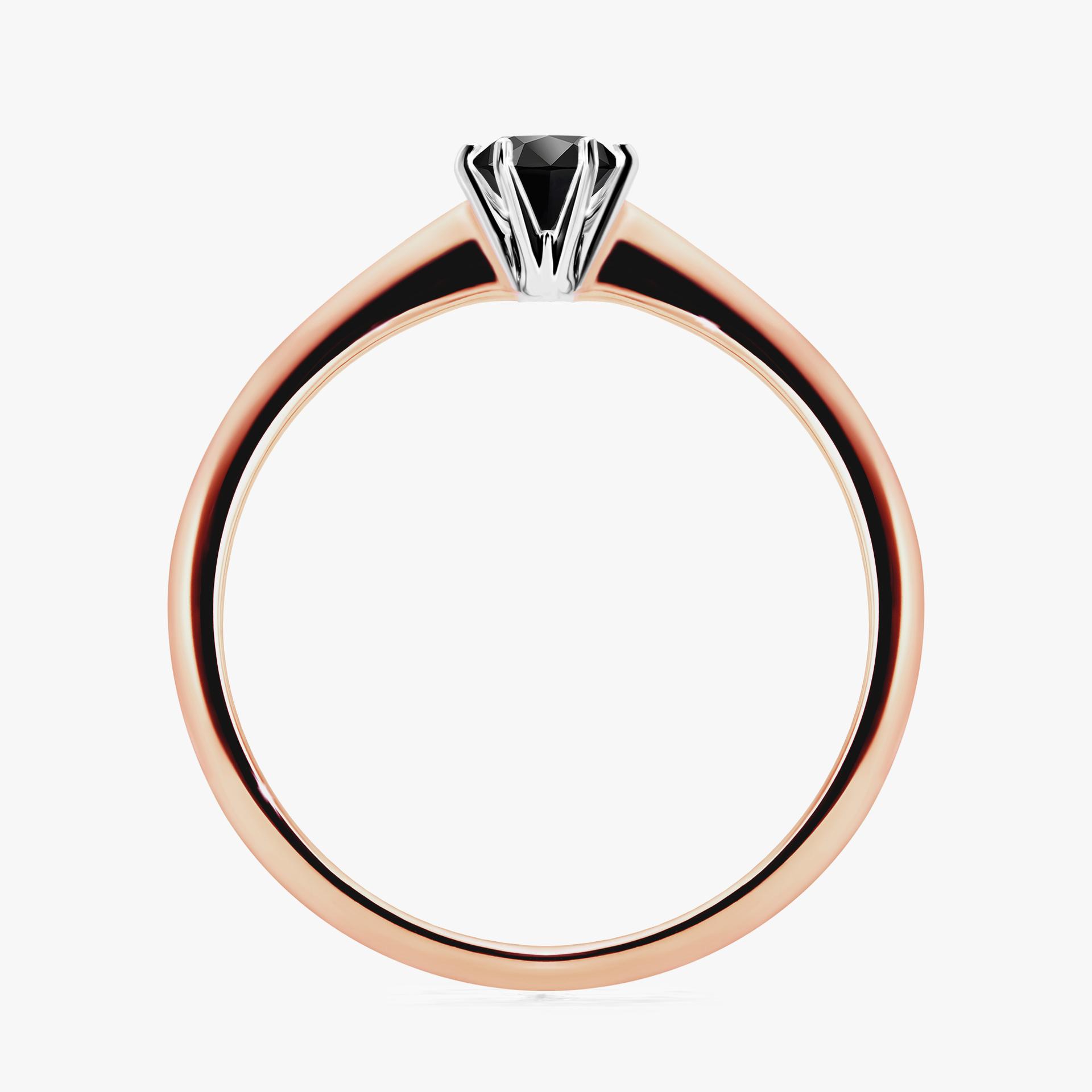 Pierscionek zareczynowy z diamentem czarny 025 CT z rozowego zlota my love 02