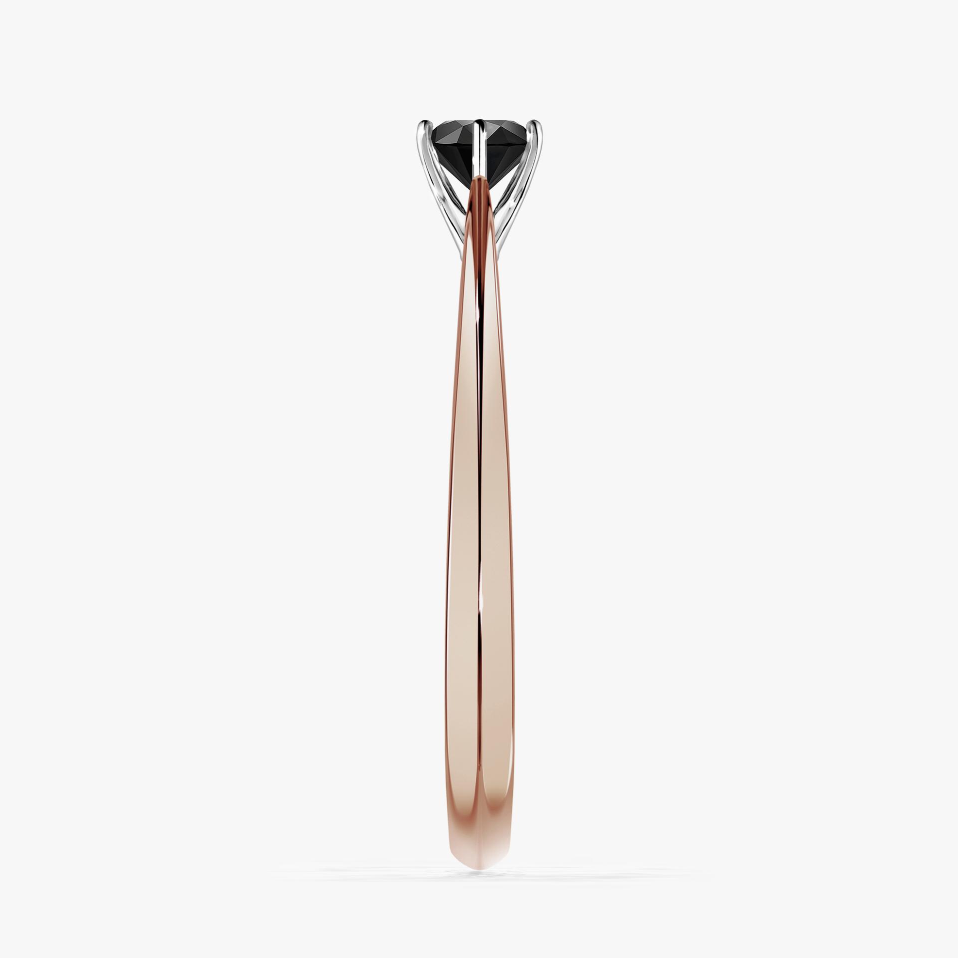 Pierscionek zareczynowy z diamentem czarny 025 CT z rozowego zlota my love 03