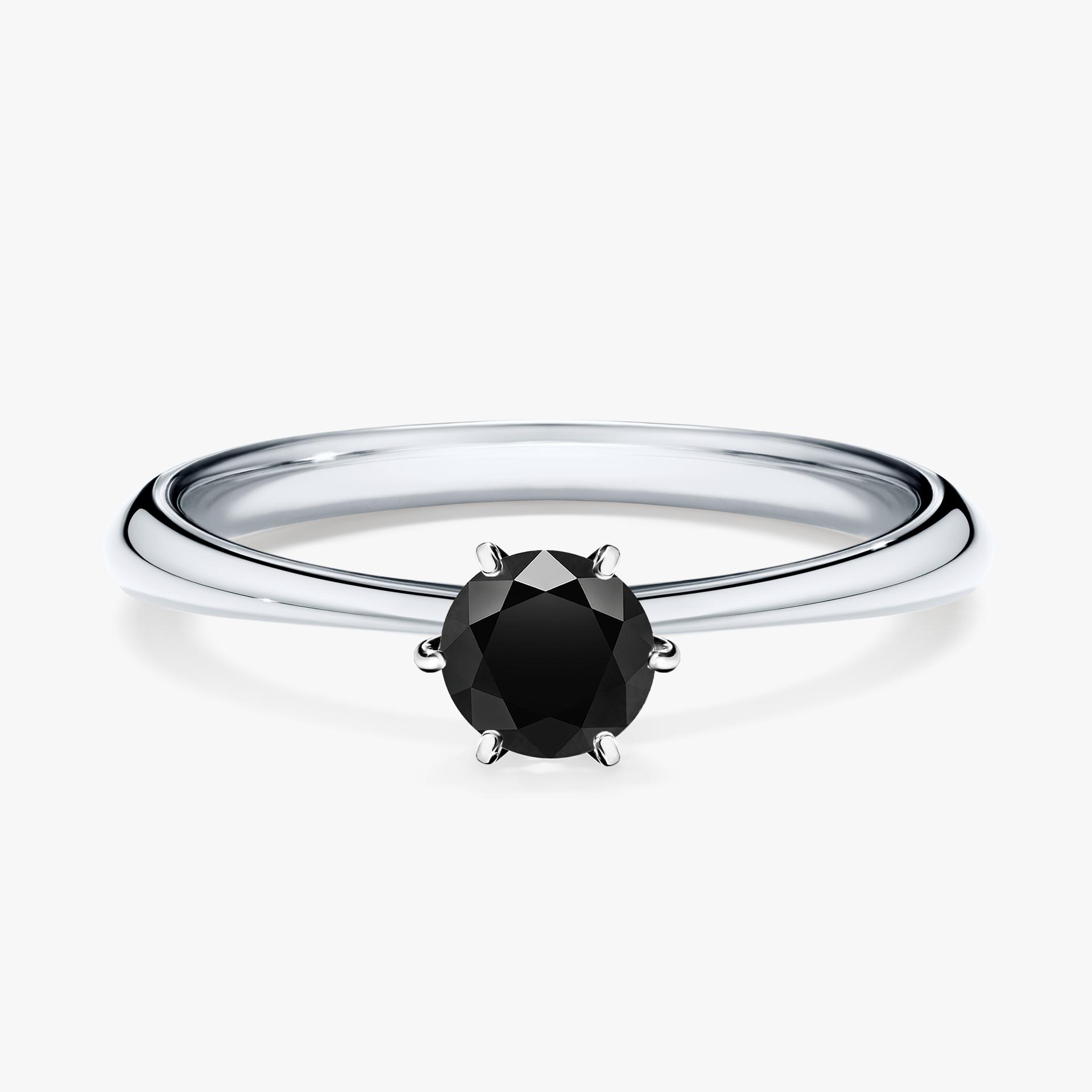 Pierscionek zareczynowy z diamentem czarny 030 CT z bialego zlota my love 01