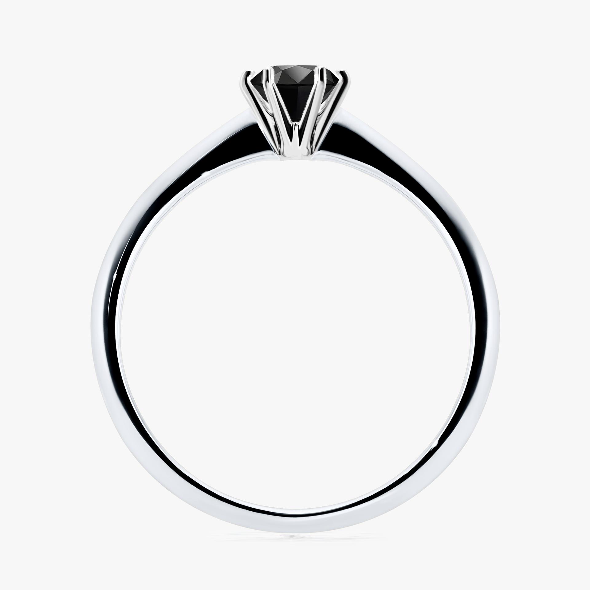 Pierscionek zareczynowy z diamentem czarny 030 CT z bialego zlota my love 02