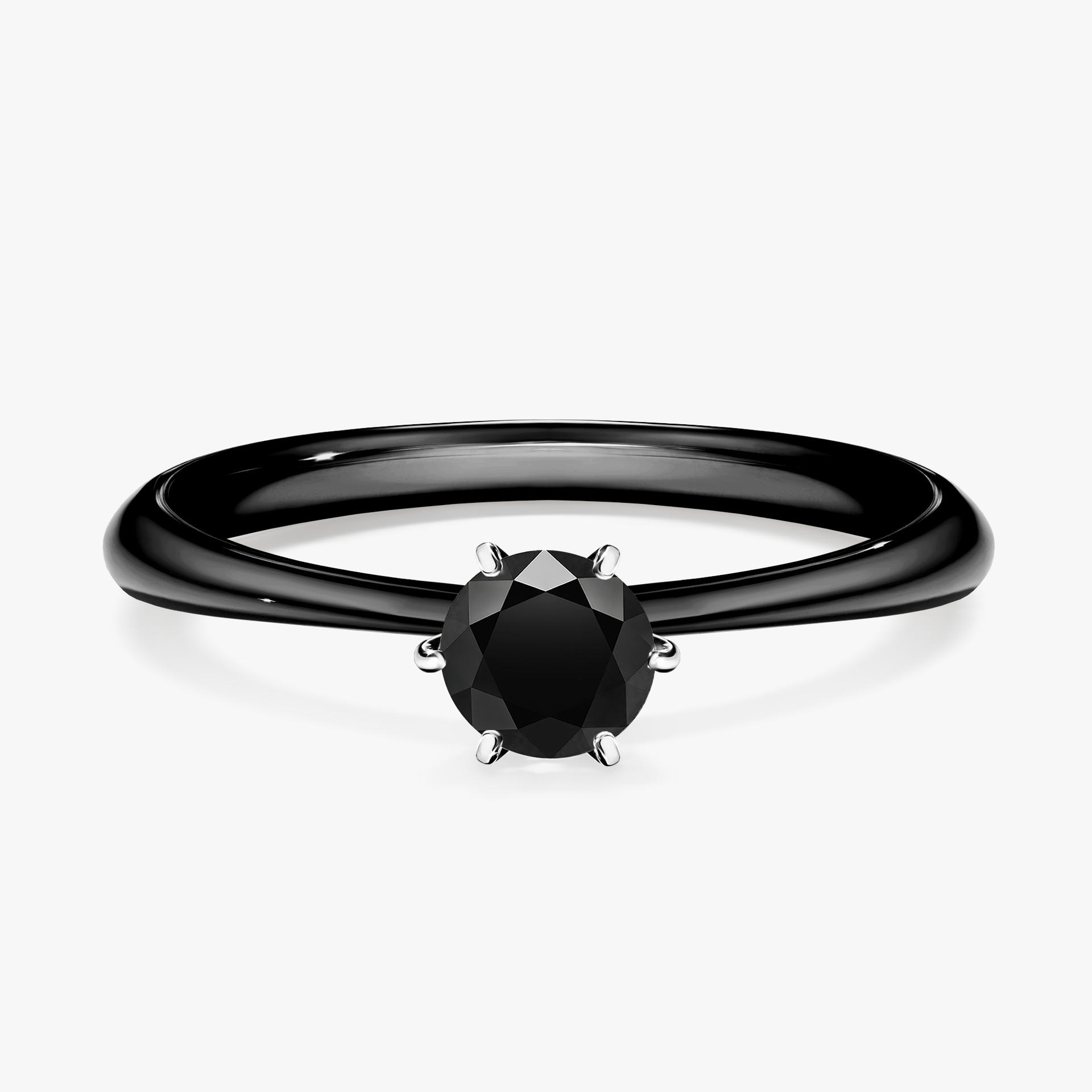 Pierscionek zareczynowy z diamentem czarny 030 CT z czarnego zlota my love 01