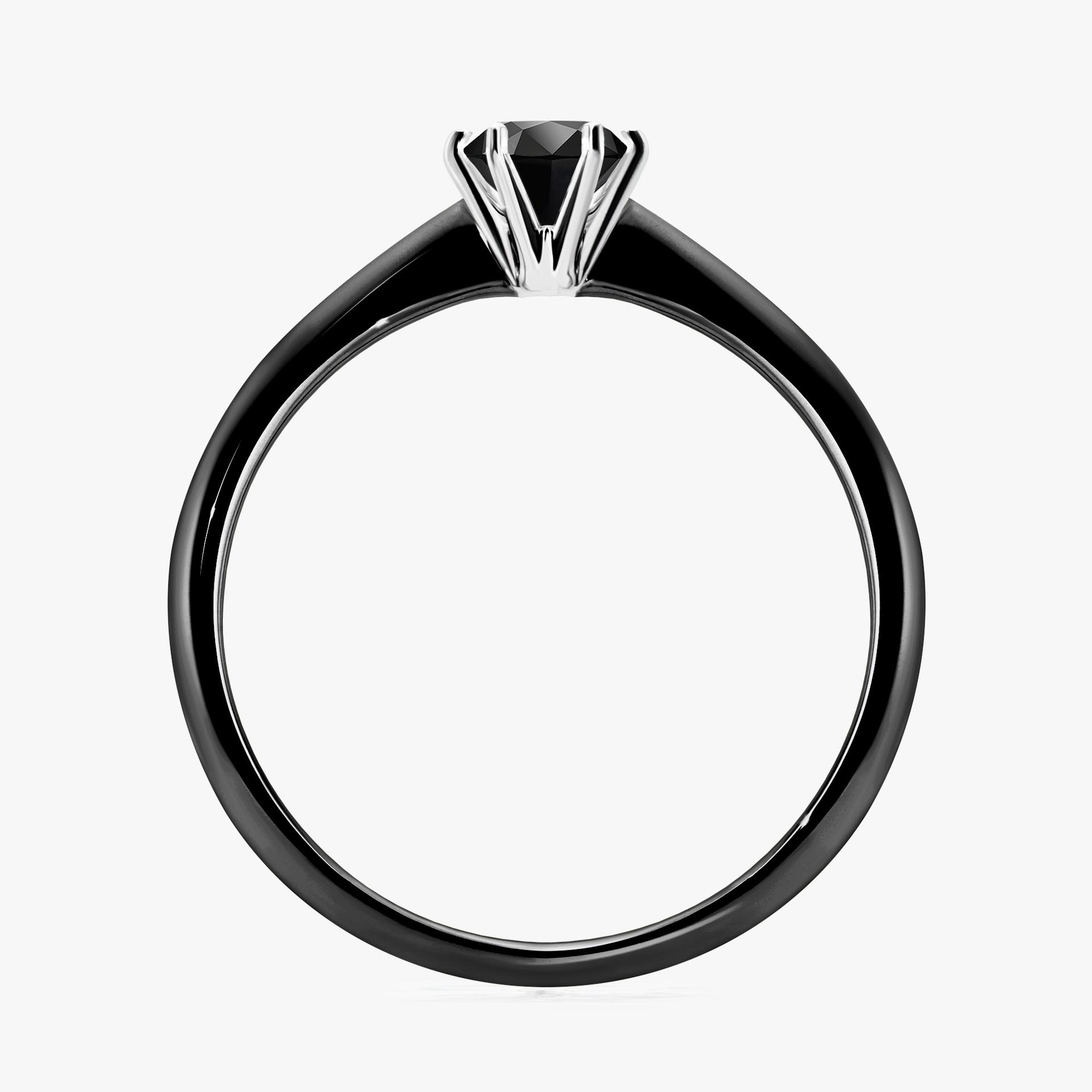 Pierscionek zareczynowy z diamentem czarny 030 CT z czarnego zlota my love 02