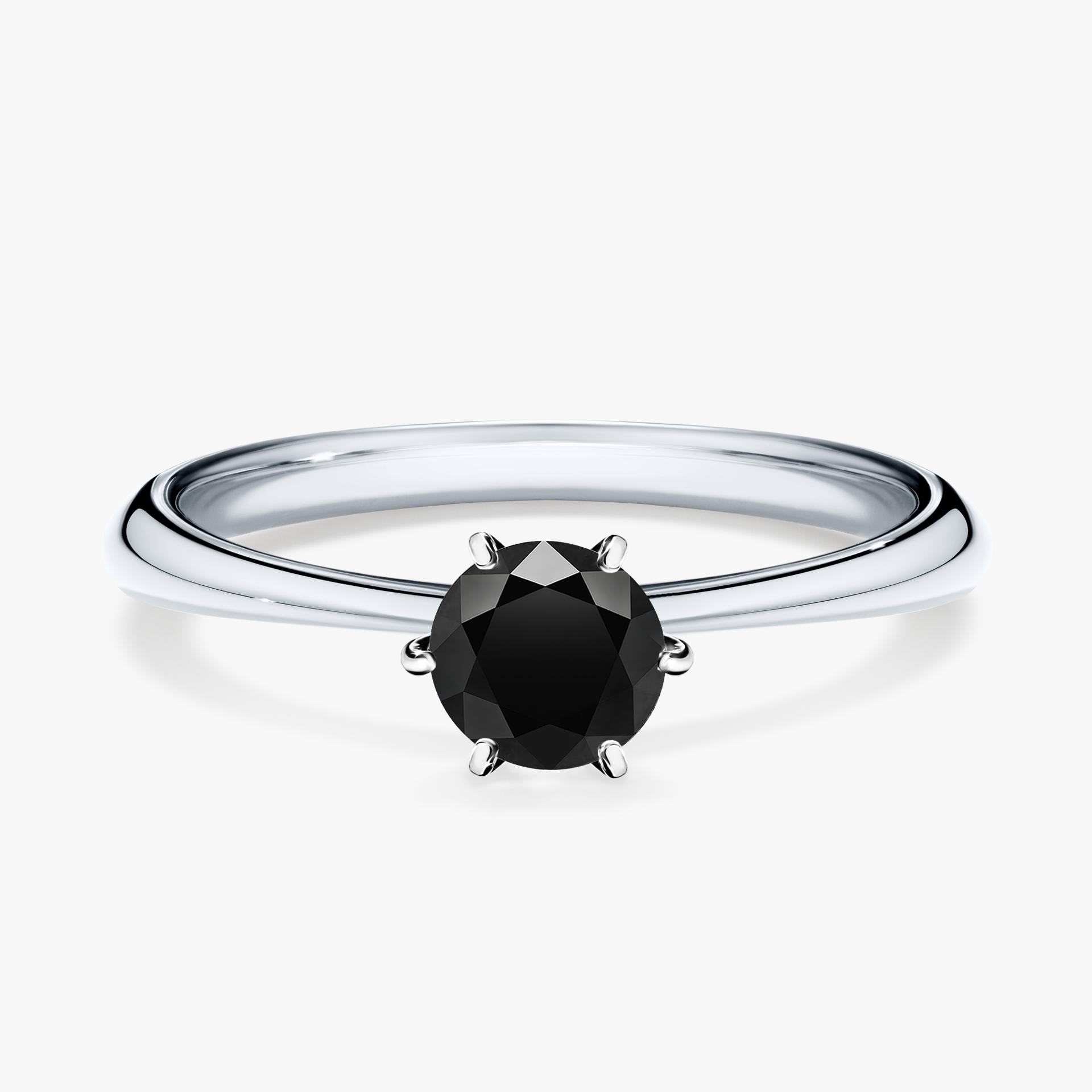 Pierscionek zareczynowy z diamentem czarny 050 CT z bialego zlota my love 01