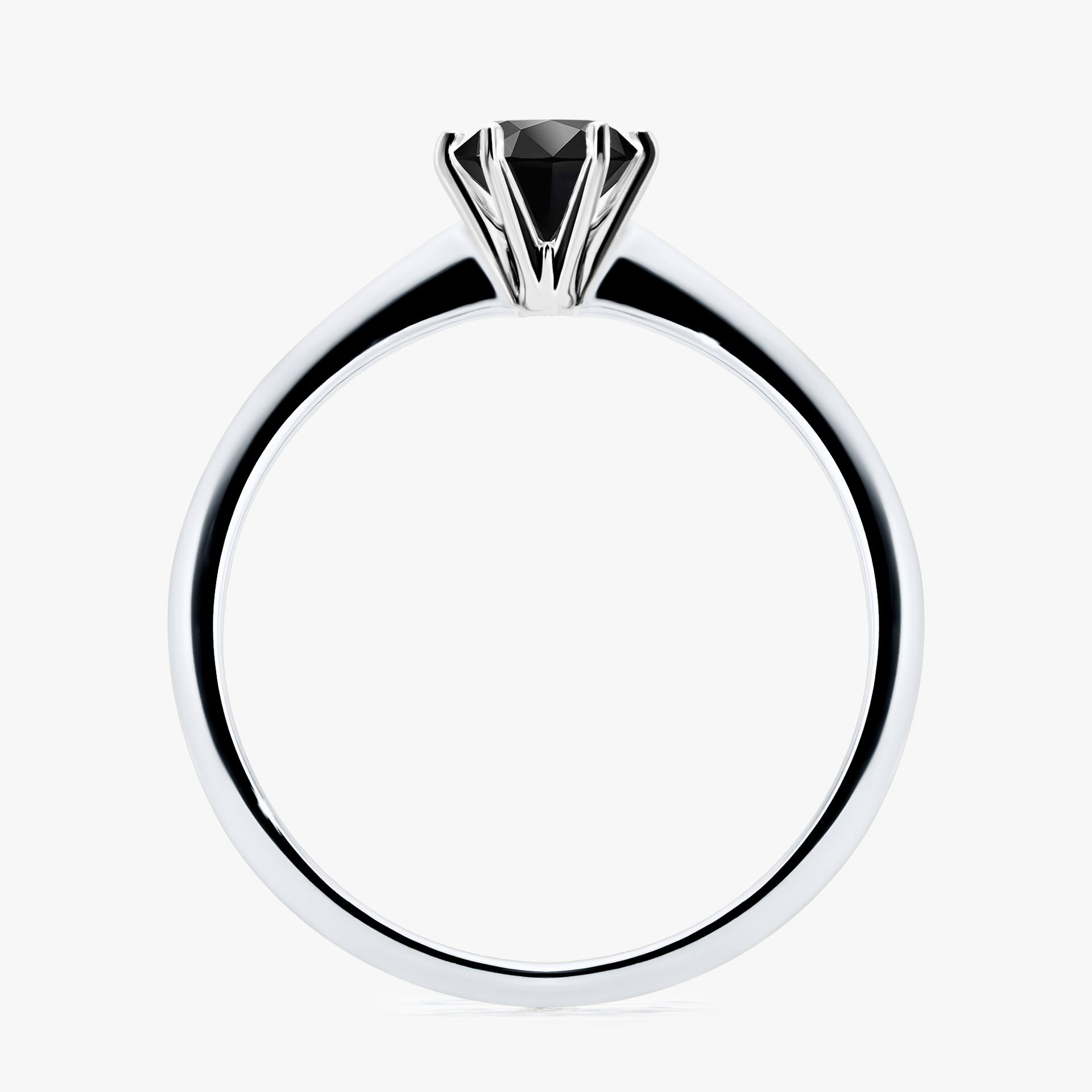 Pierscionek zareczynowy z diamentem czarny 050 CT z bialego zlota my love 02