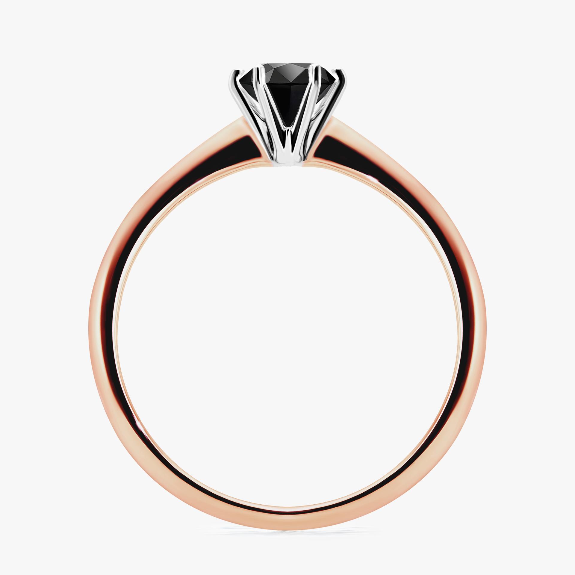 Pierscionek zareczynowy z diamentem czarny 050 CT z rozowego zlota my love 02
