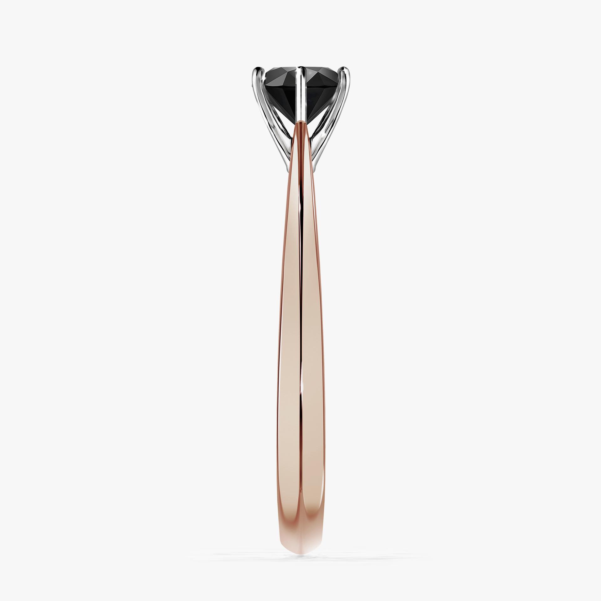 Pierscionek zareczynowy z diamentem czarny 050 CT z rozowego zlota my love 03