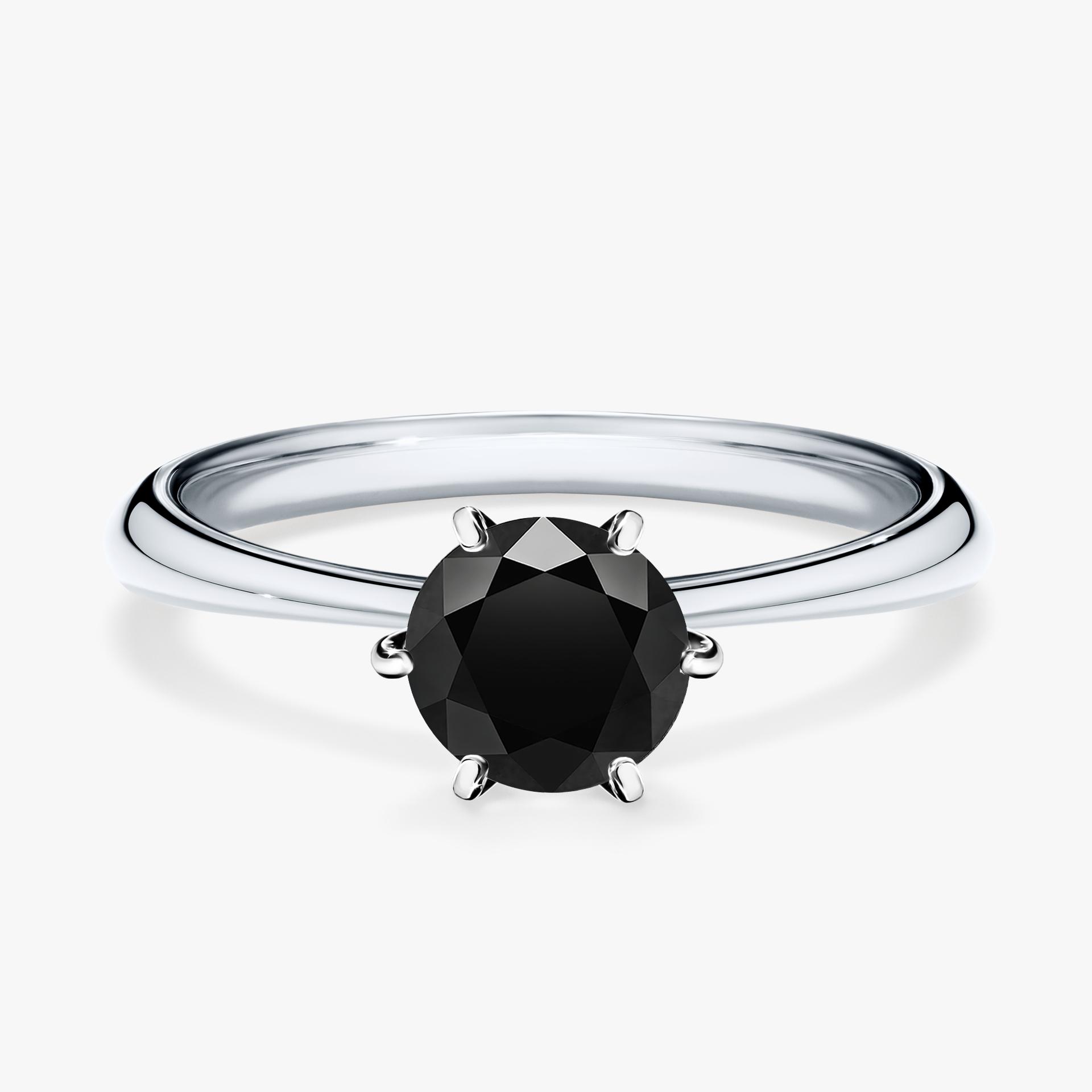 Pierscionek zareczynowy z diamentem czarny 080 CT z bialego zlota my love 01