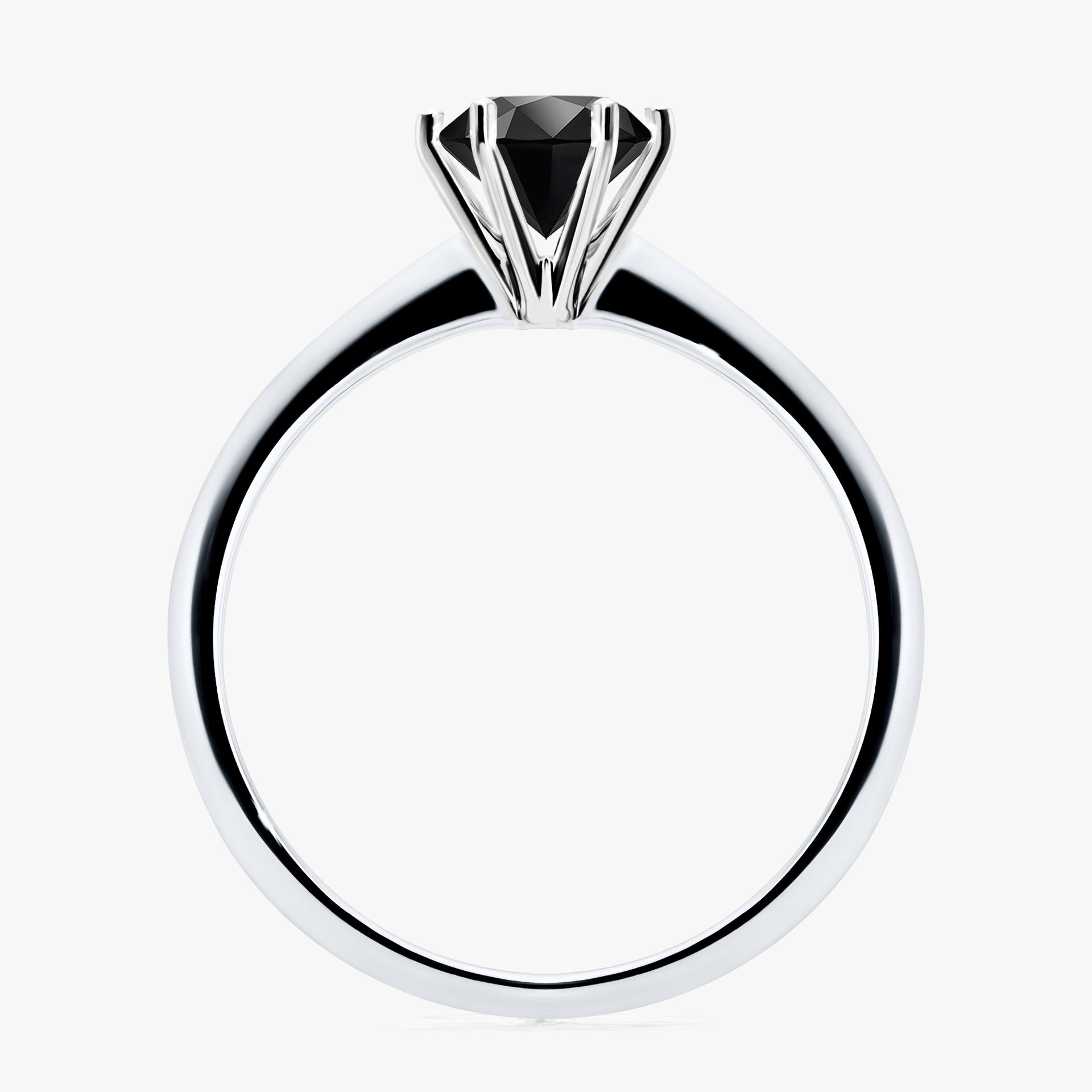 Pierscionek zareczynowy z diamentem czarny 080 CT z bialego zlota my love 02