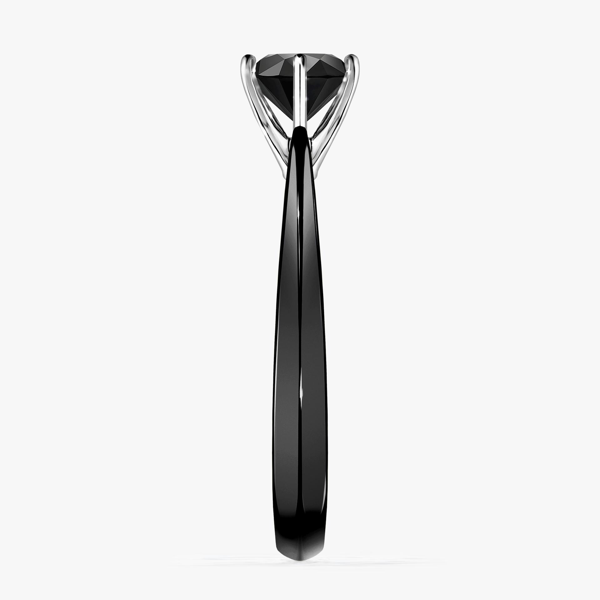 Pierscionek zareczynowy z diamentem czarny 080 CT z czarnego zlota my love 03