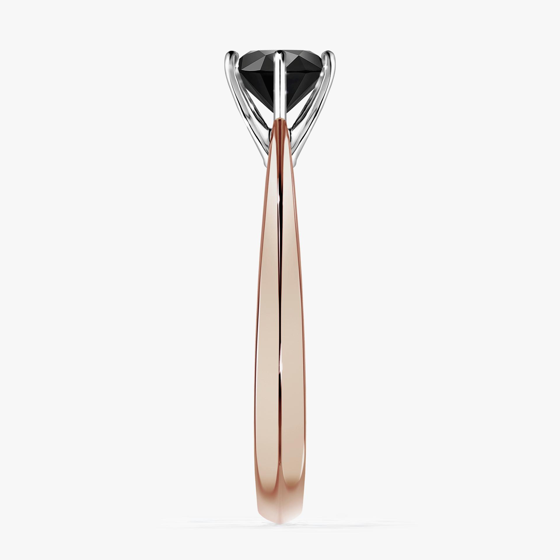 Pierscionek zareczynowy z diamentem czarny 080 CT z rozowego zlota my love 03