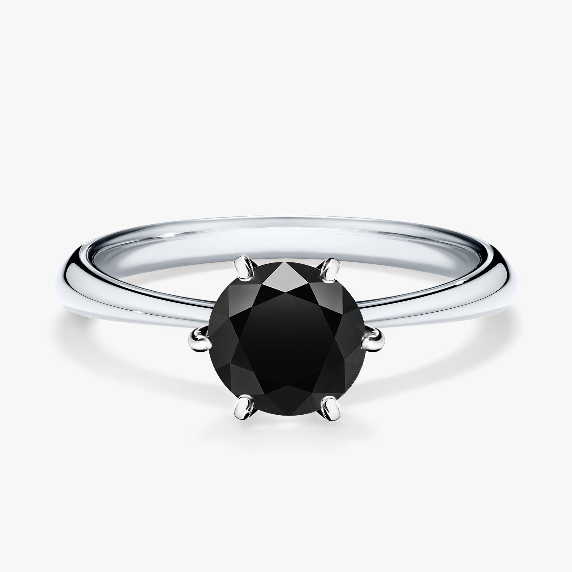 Pierscionek zareczynowy z diamentem czarny 100 CT z bialego zlota my love 01