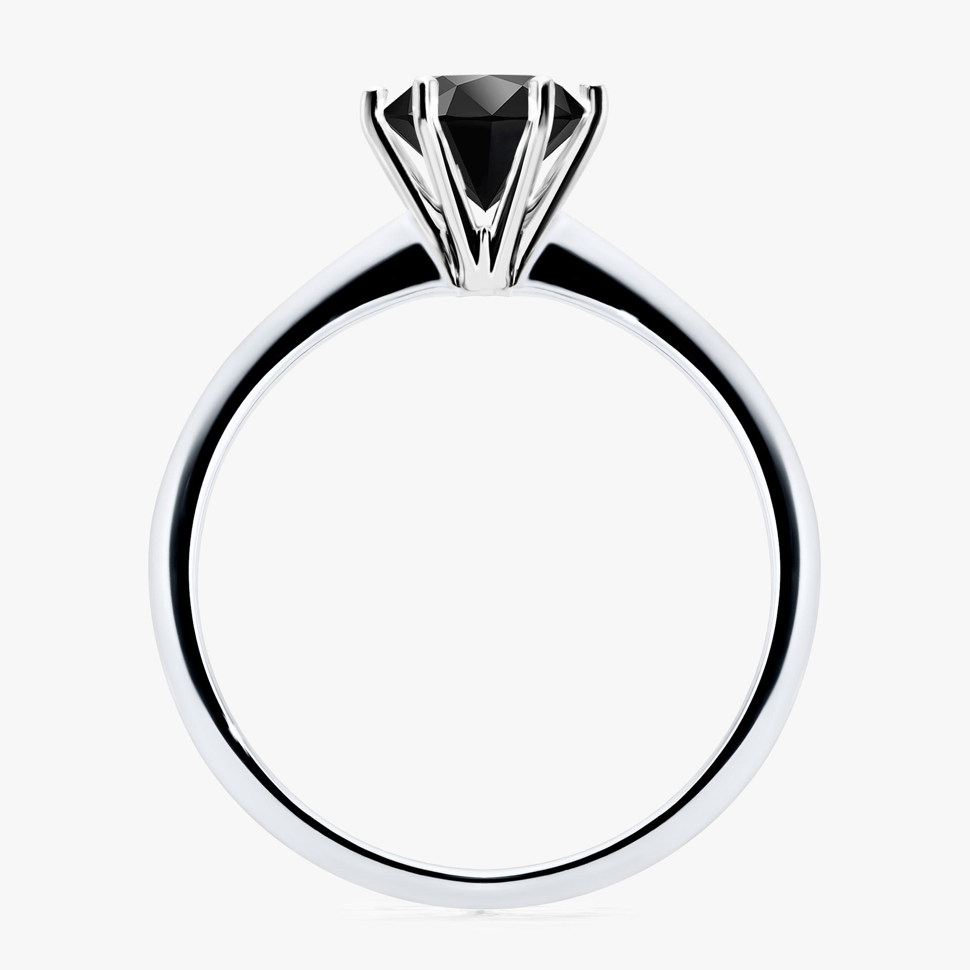 Pierscionek zareczynowy z diamentem czarny 100 CT z bialego zlota my love 02