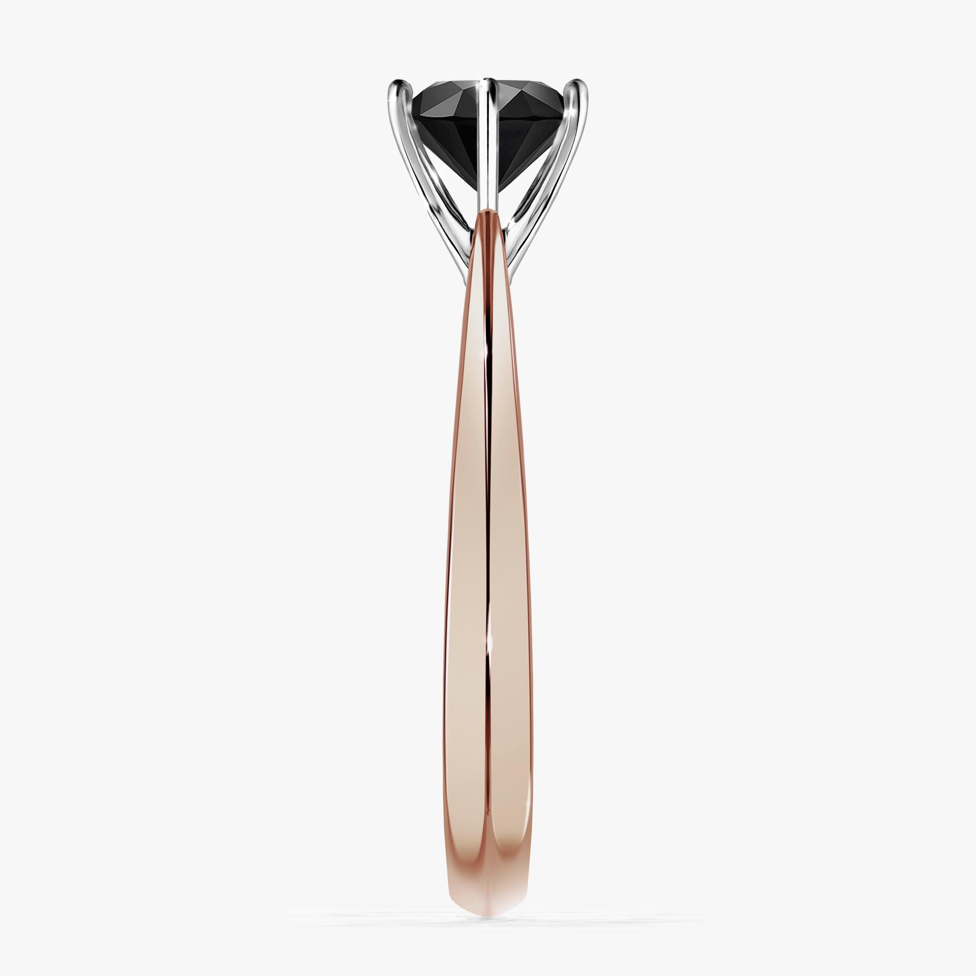 Pierscionek zareczynowy z diamentem czarny 100 CT z rozowego zlota my love 03