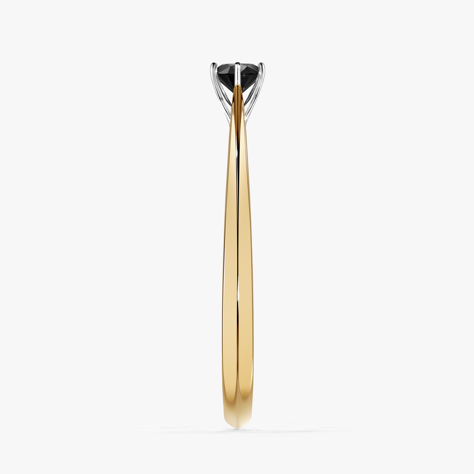 Pierścionek zaręczynowy My Love z żółtego złota z czarnym diamentem 0,17ct