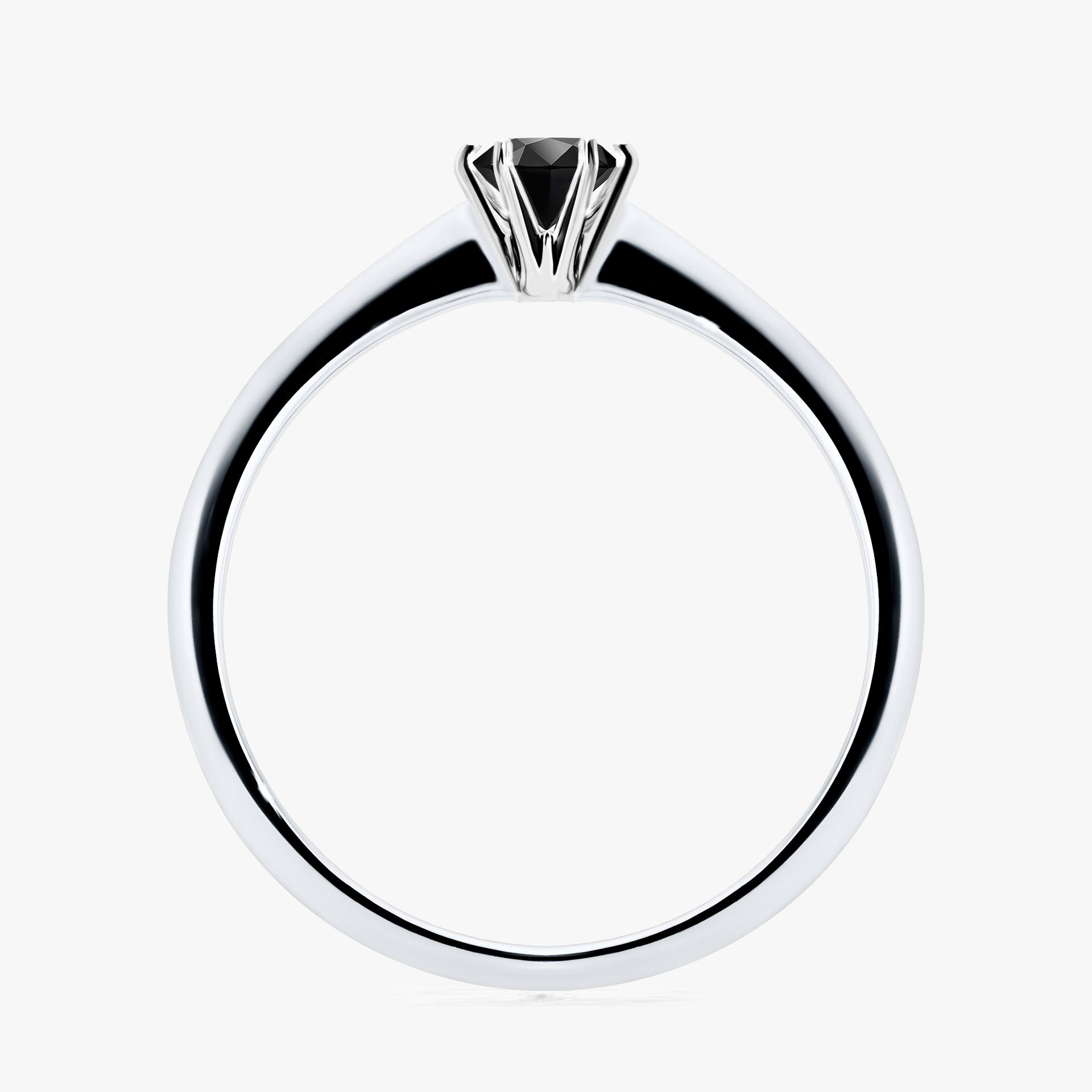 Pierscionek zareczynowy z diamentem czarnym 025 CT z bialego zlota my love 02