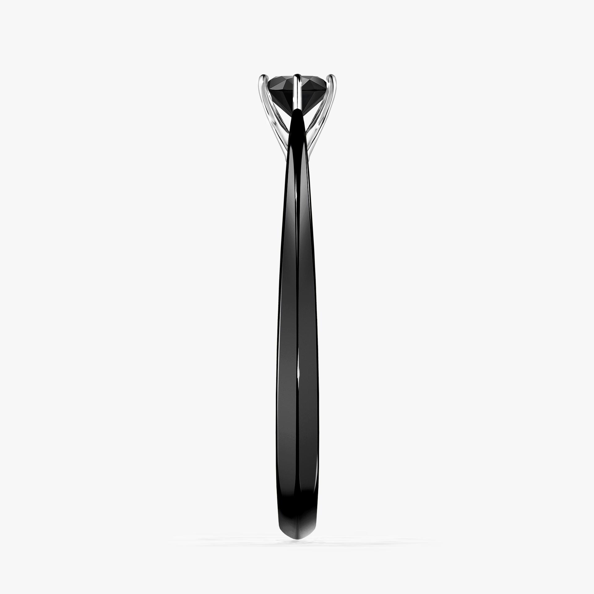 Pierscionek zareczynowy z diamentem czarnym 025 CT z czarnego zlota my love 03